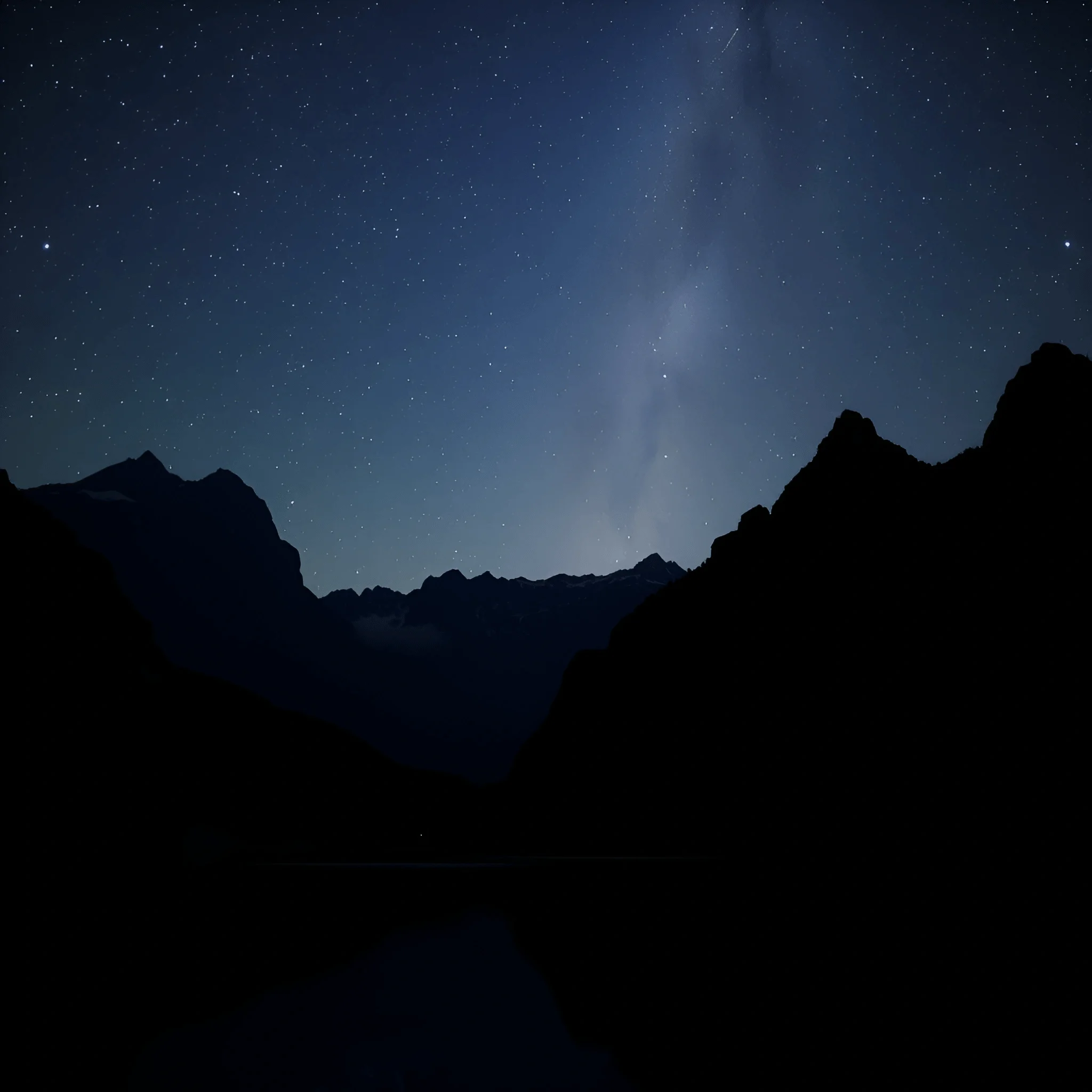 Mountain Silhouettes Under Starry Night Sky - Free Download - AI Scribbles
