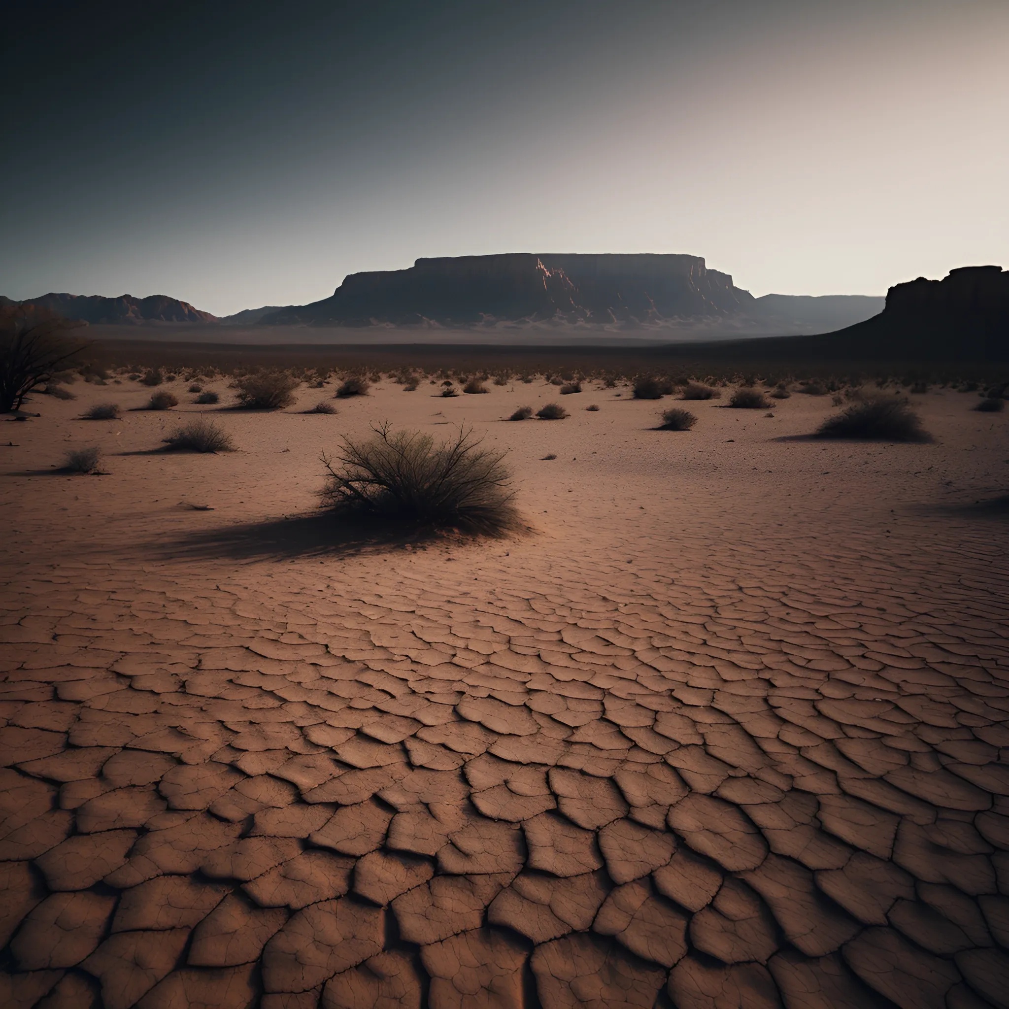 Distant Desert Barren Desert Landscape with Distant Mountain - Free Download - AI ...