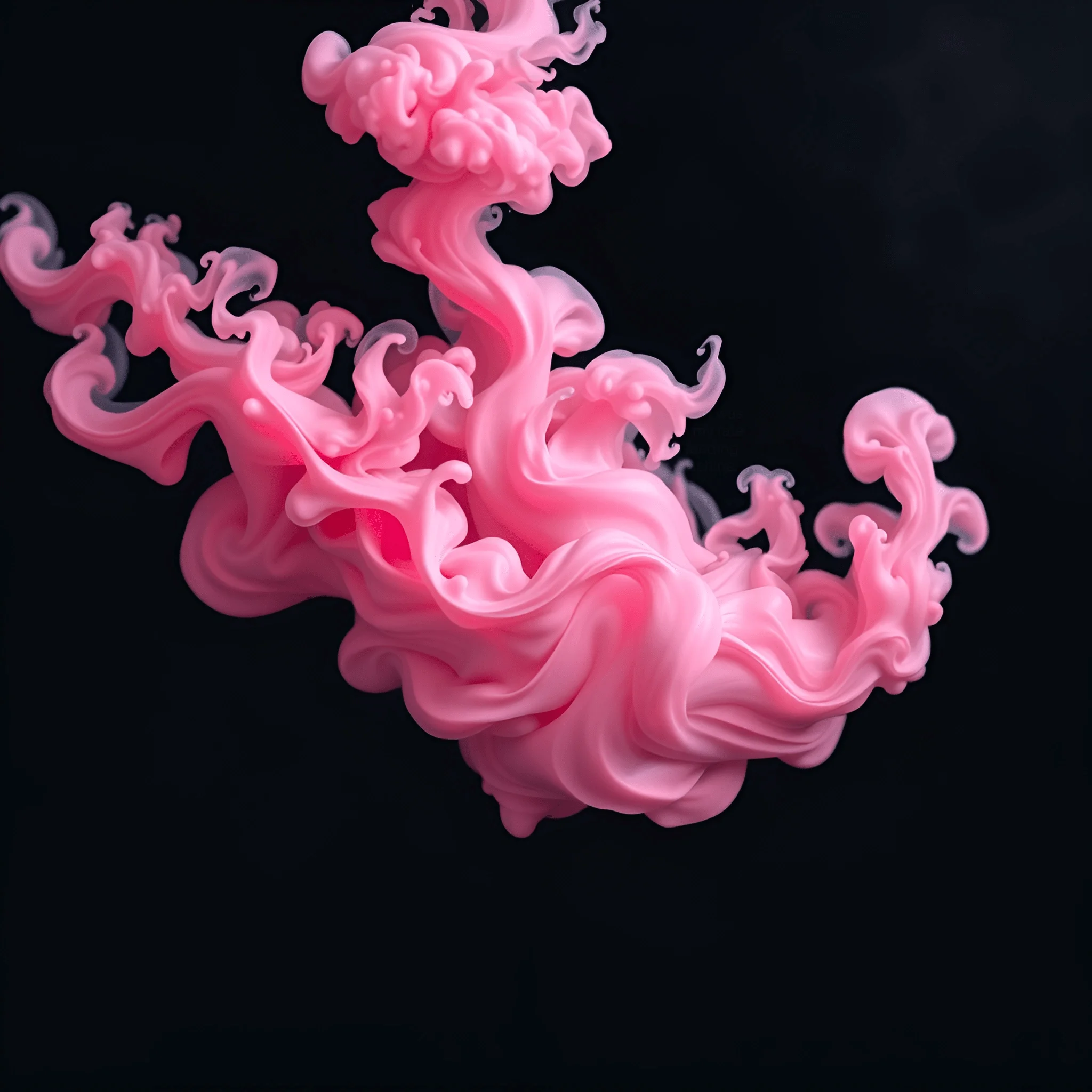 Pink Ink Swirls in Black Background - Free Download - AI Scribbles