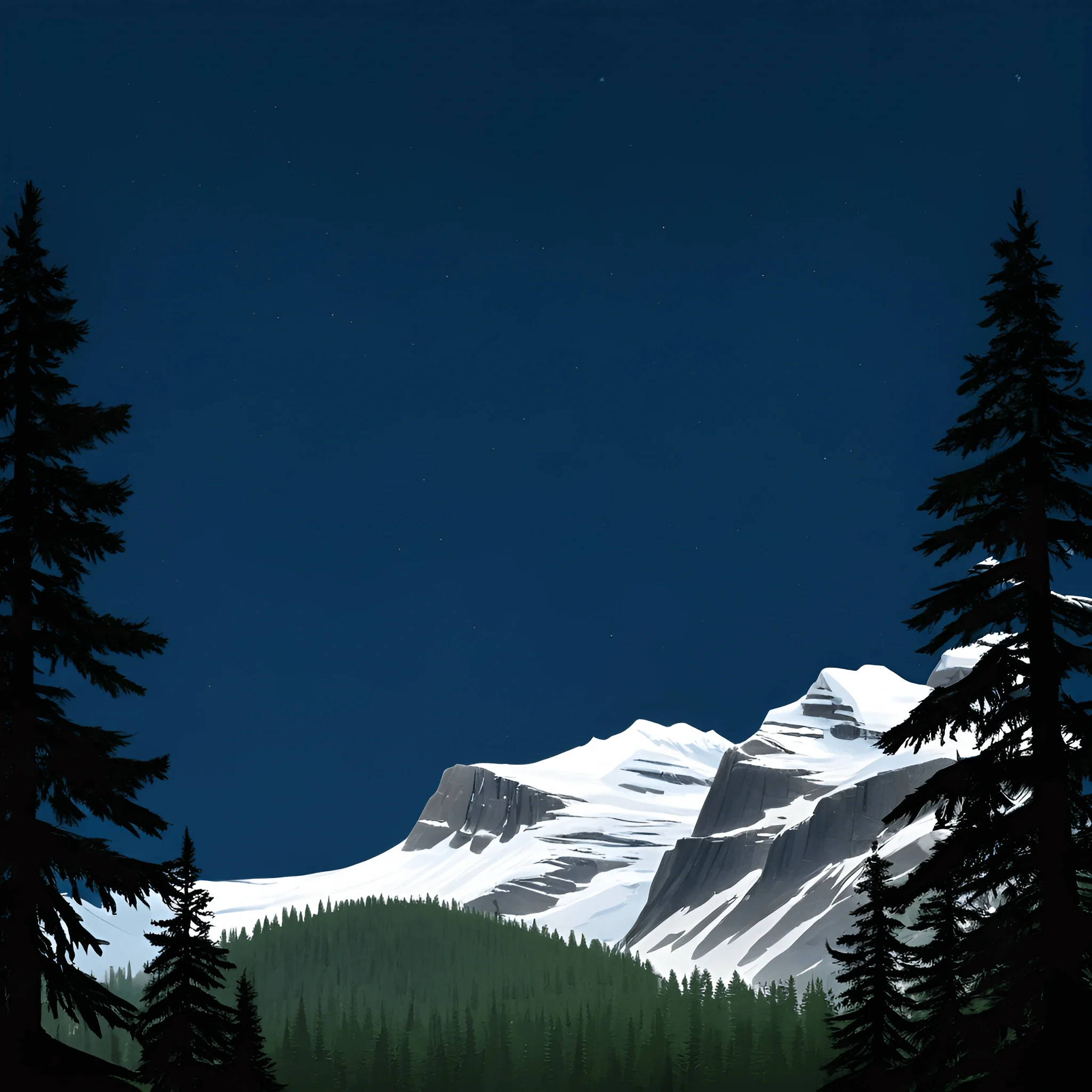 Snow-Capped Mountains Under Night Sky - Free Download - AI Scribbles