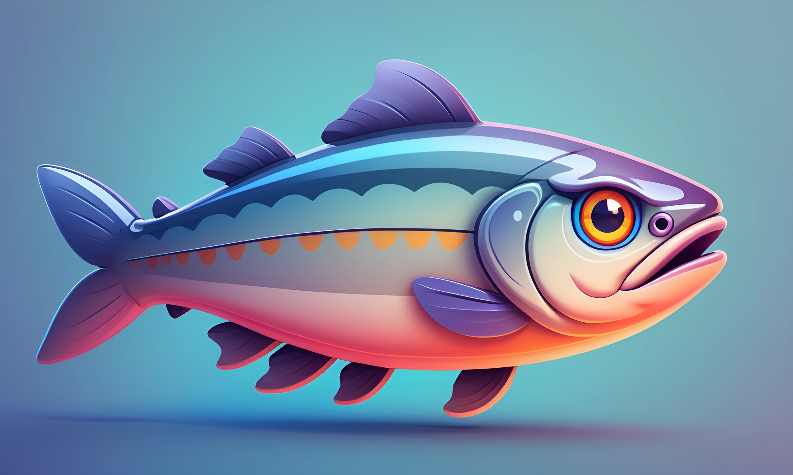 Computer Graphics Fish Colorful Digital Art of a Fish - Free Download - AI Scribbles