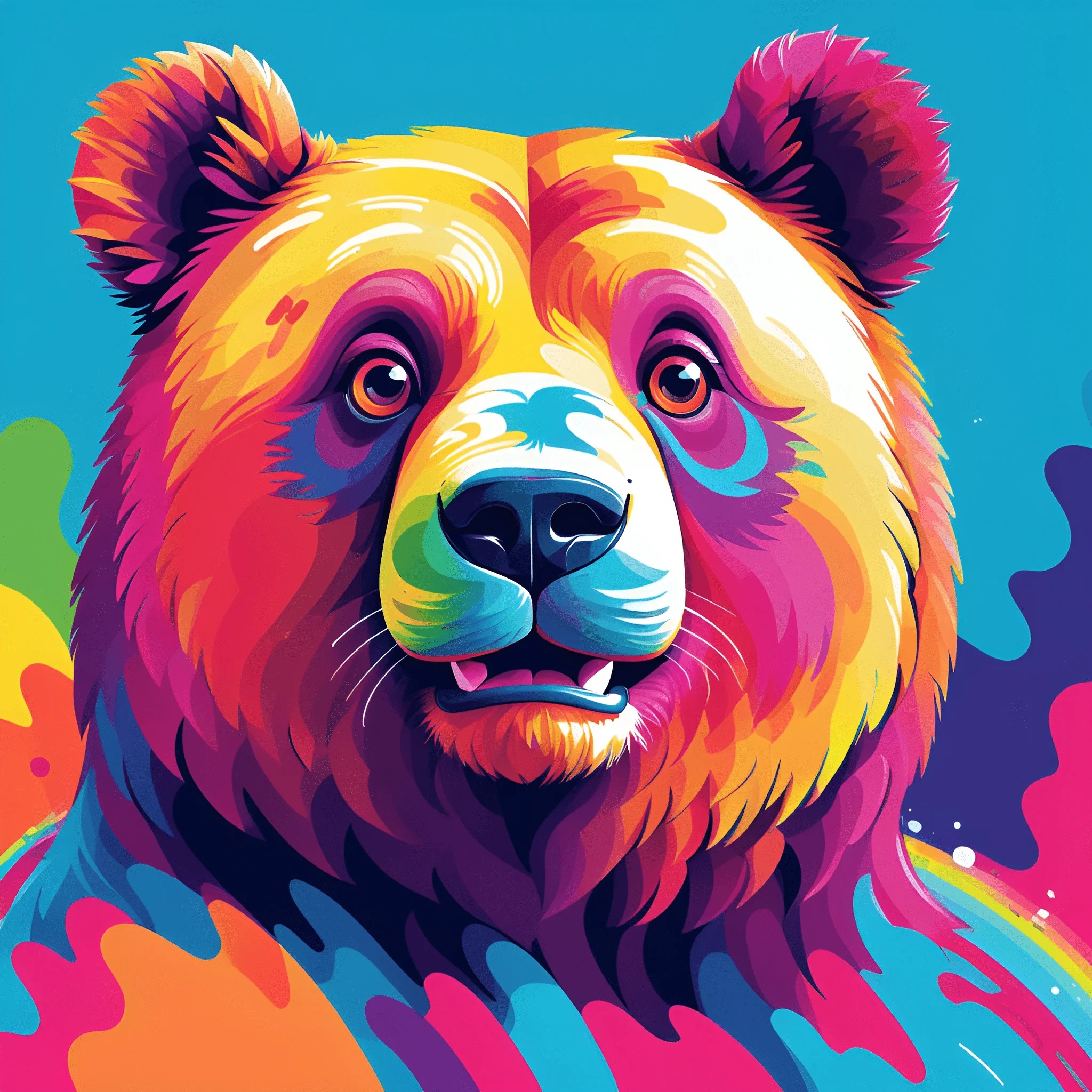 Color Bear Effects Colorful Bear Portrait - Free Download - AI Scribbles