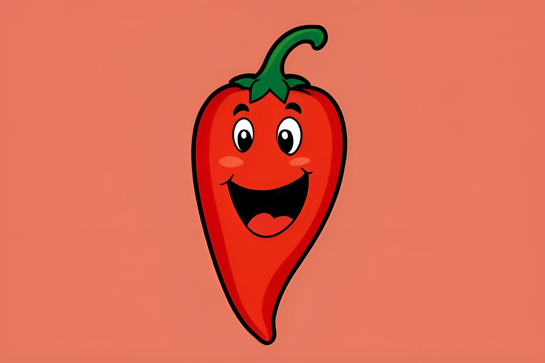 Happy Cartoon Chili Pepper - Free Download - AI Scribbles
