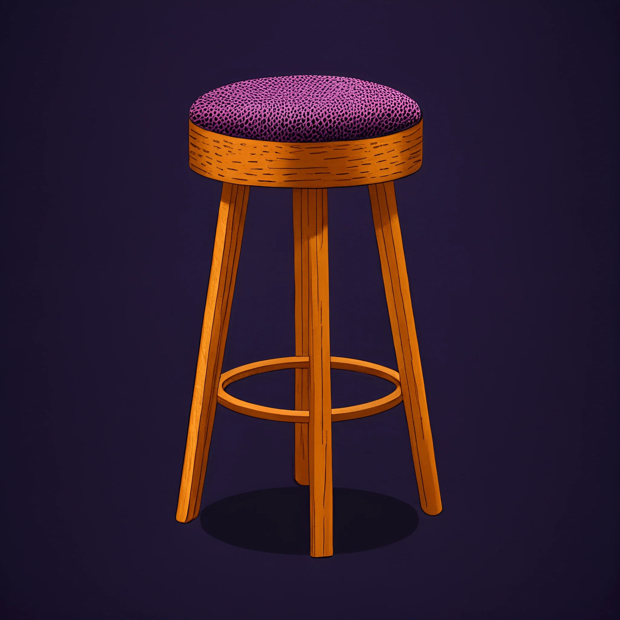 Modern Bar Stool with Purple Upholstery - Free Download - AI Scribbles