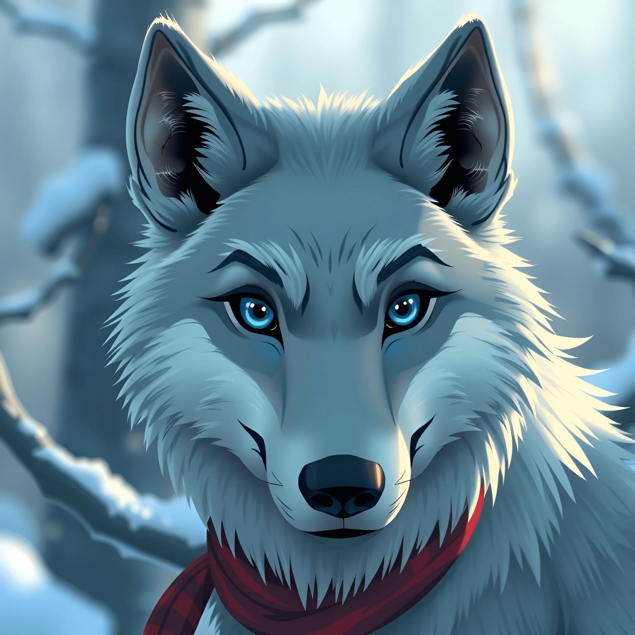 Arctic Wolf Portrait - Free Download - AI Scribbles