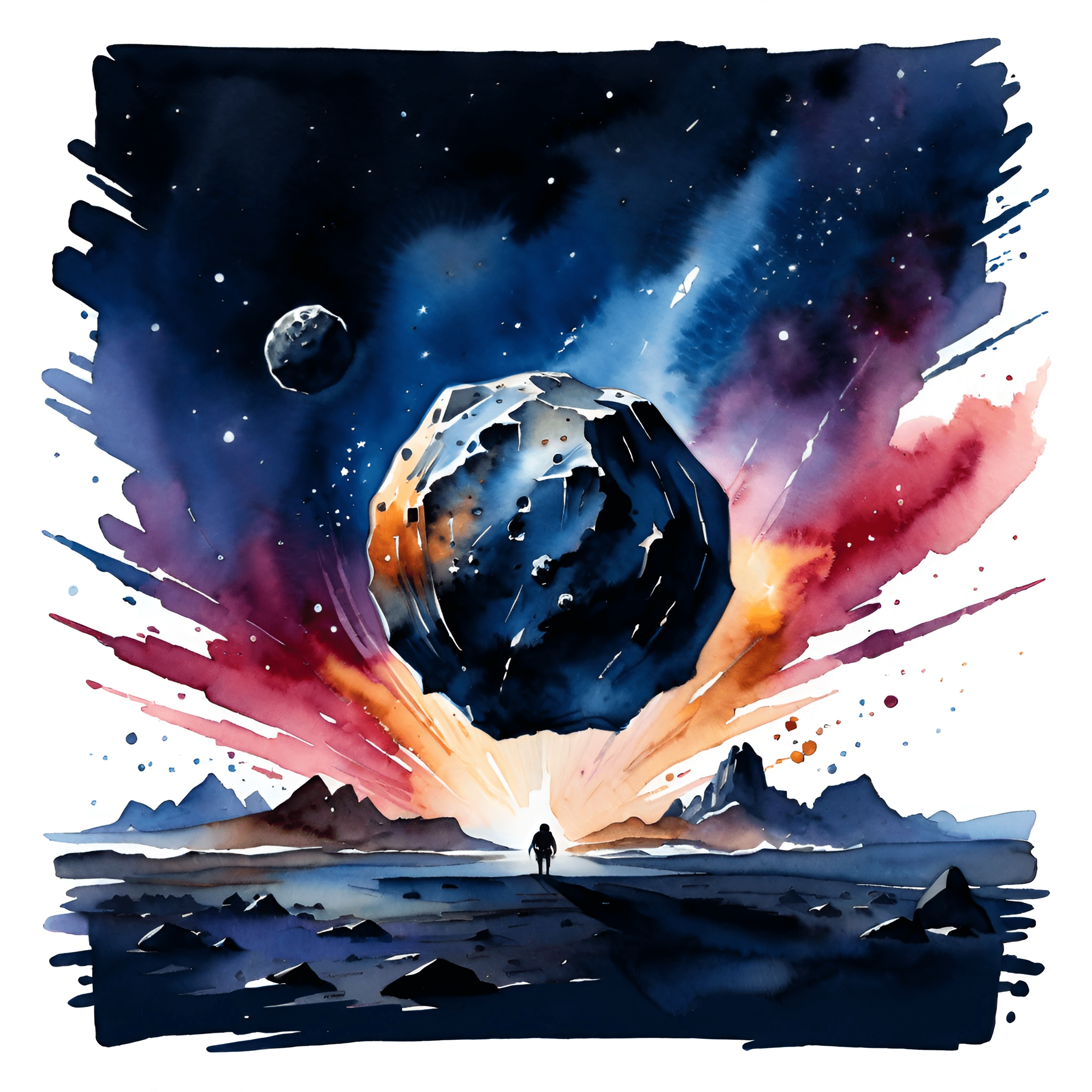 Cosmic Adventure Watercolor - Free Download - AI Scribbles