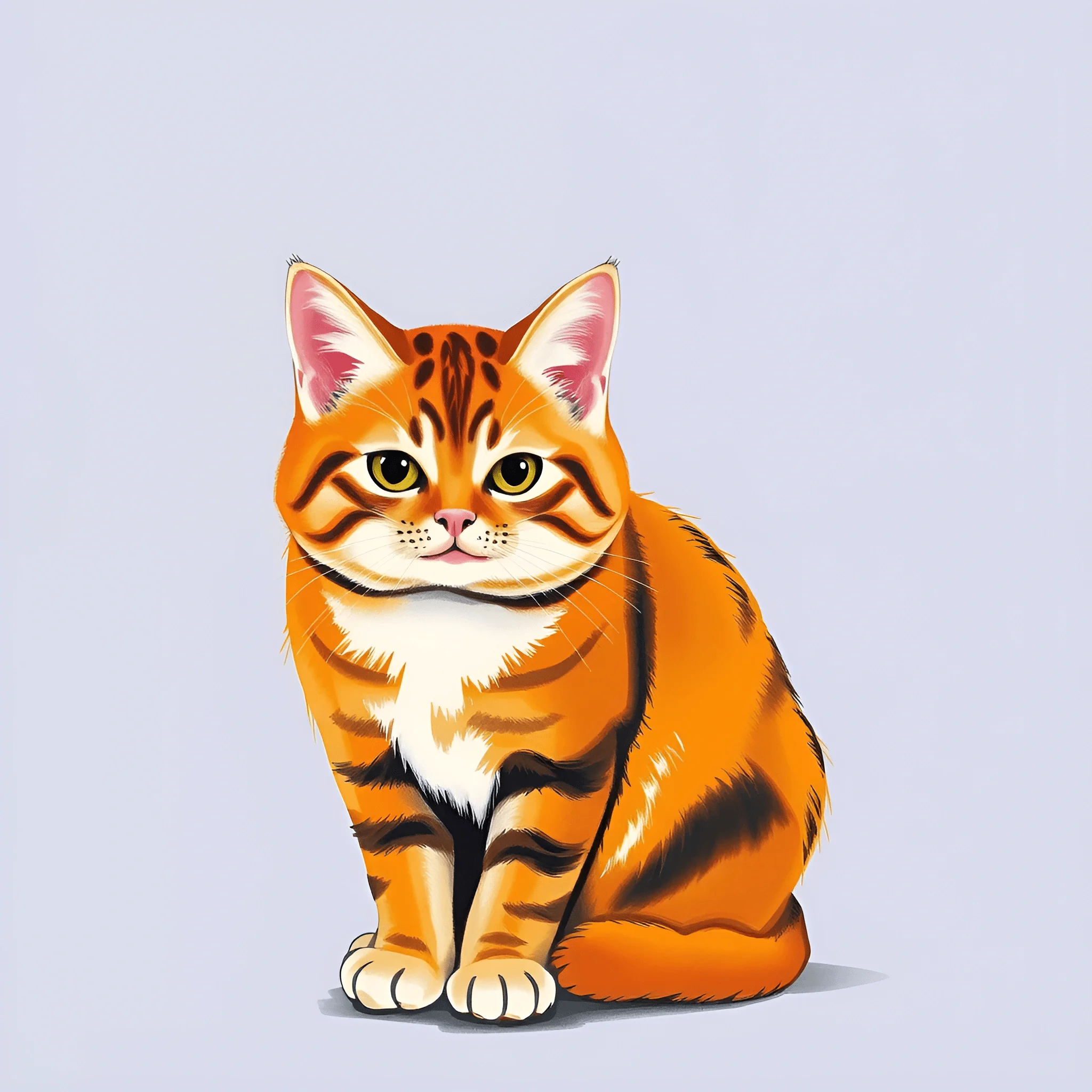 Digital Illustration of Orange Tabby Cat - Free Download - AI Scribbles