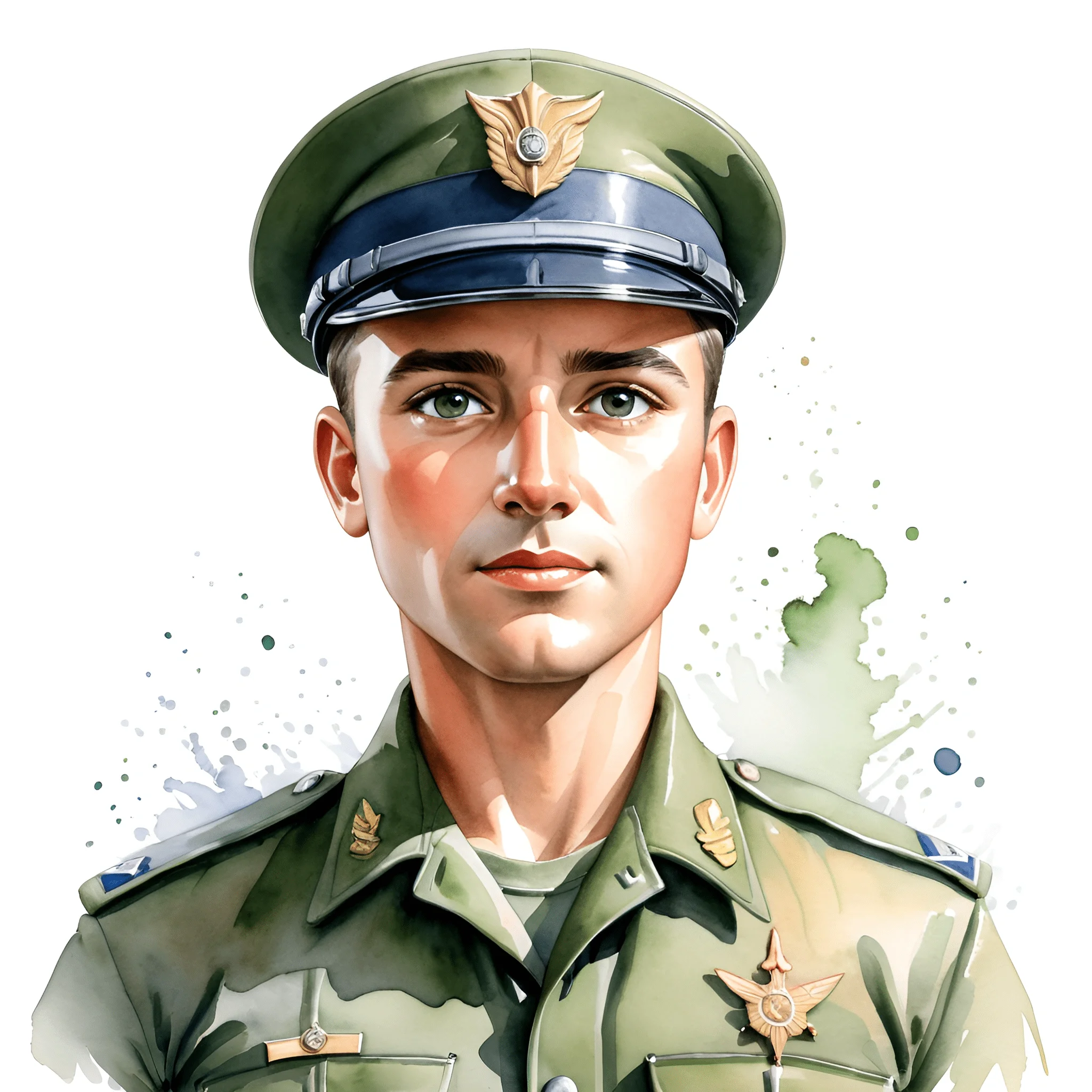 Portrait of Young Military Officer in Green Uniform - Free Download ...