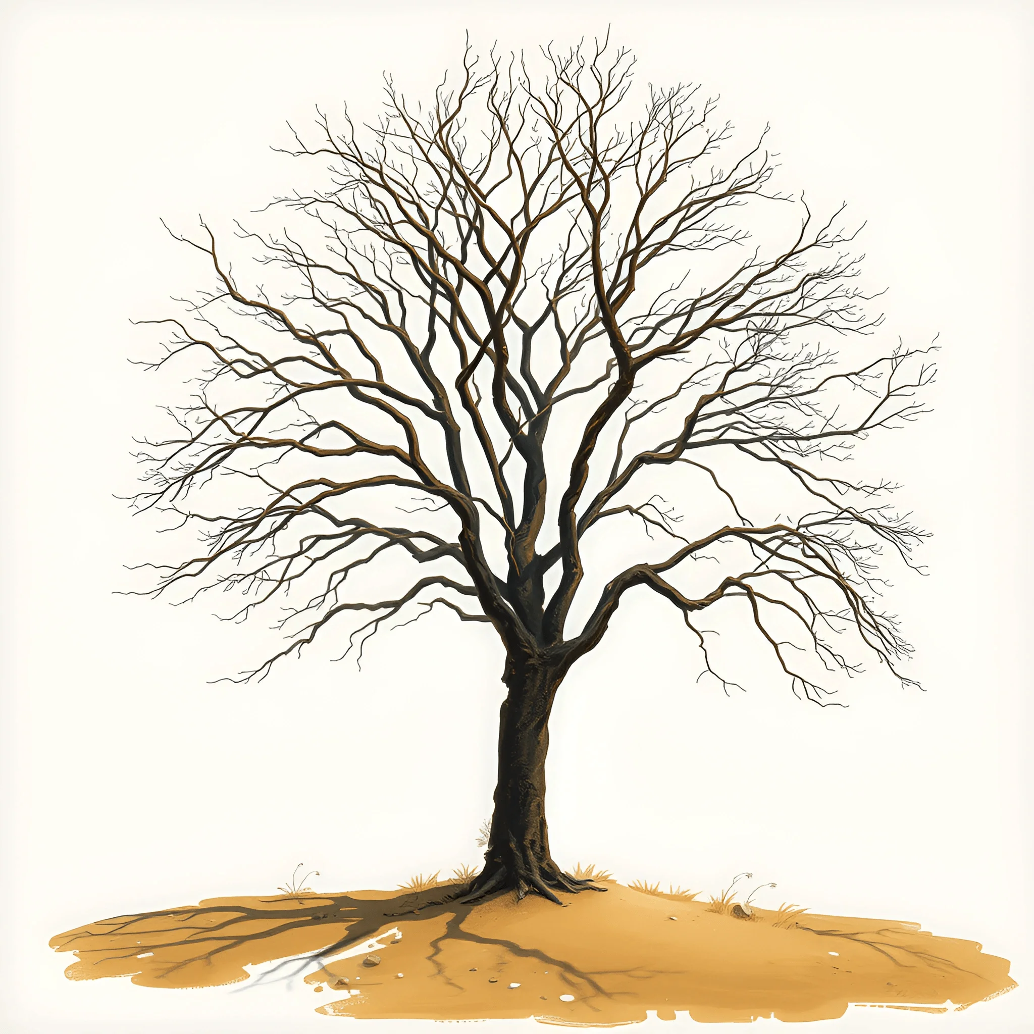 Simple Tree Barren Barren Tree Silhouette - Free Download - AI Scribbles