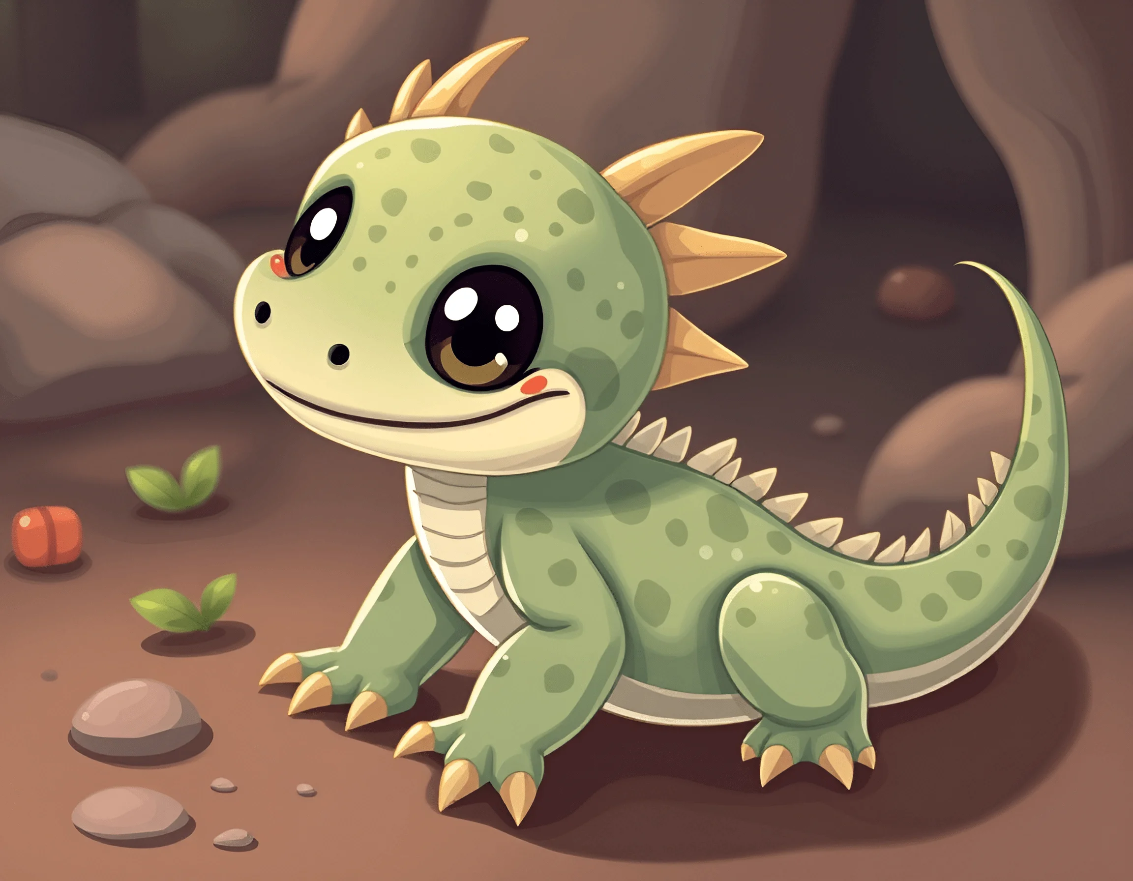 Cute Cartoon Baby Dinosaur Illustration - Free Download - AI Scribbles