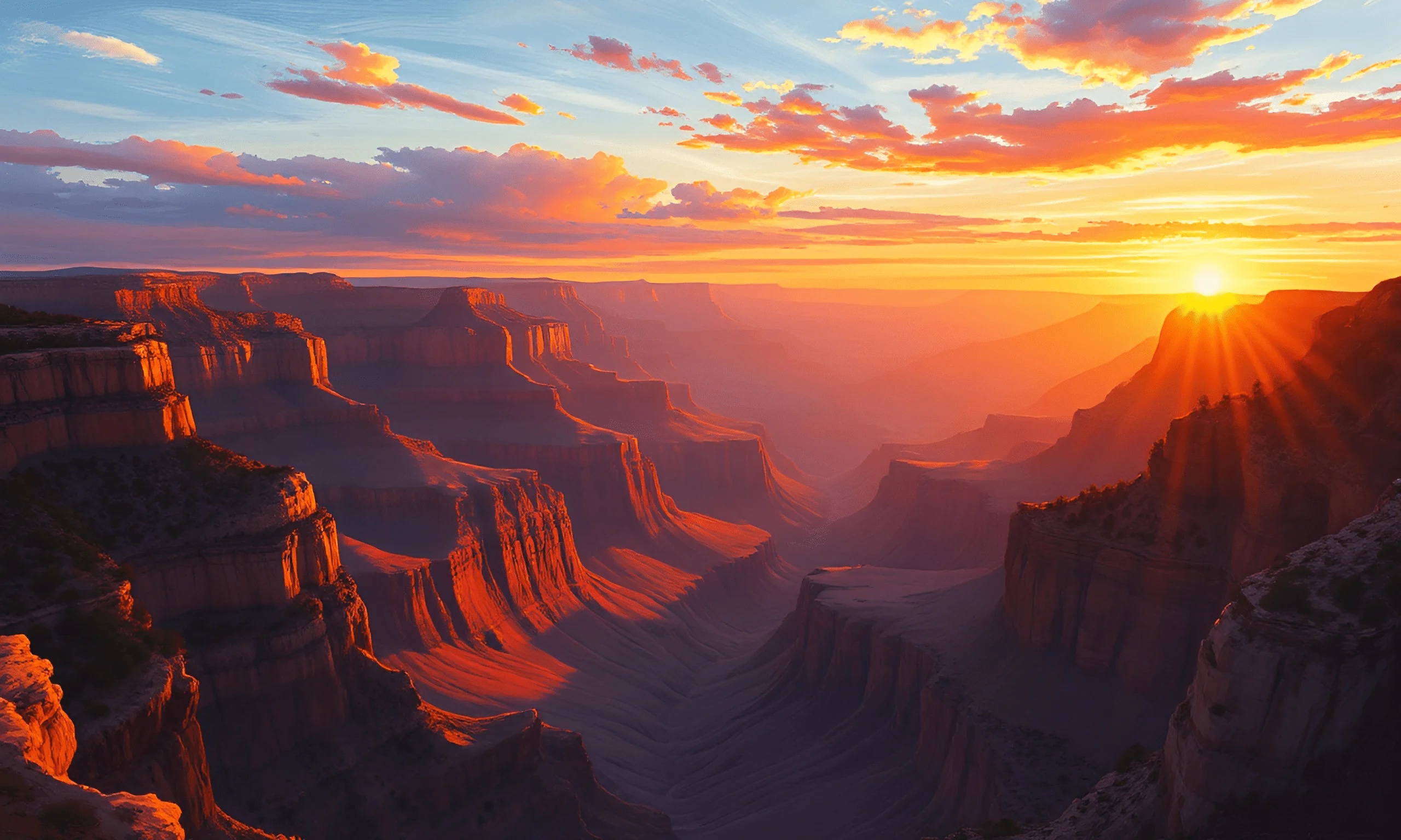 Sunset Over Grand Canyon Landscape - Free Download - AI Scribbles