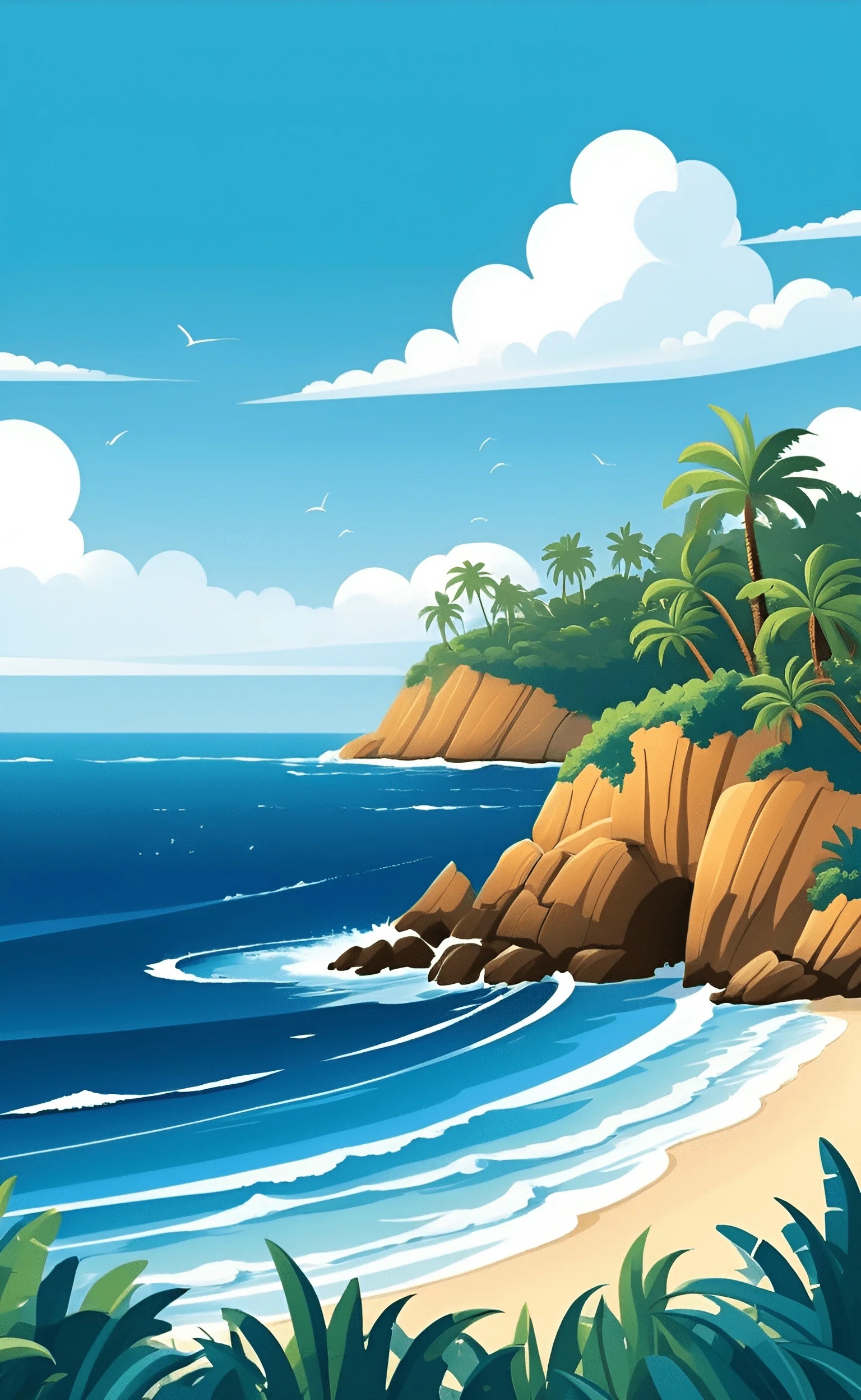 Generic Beach Tropical Beach Landscape - Free Download - AI Scribbles
