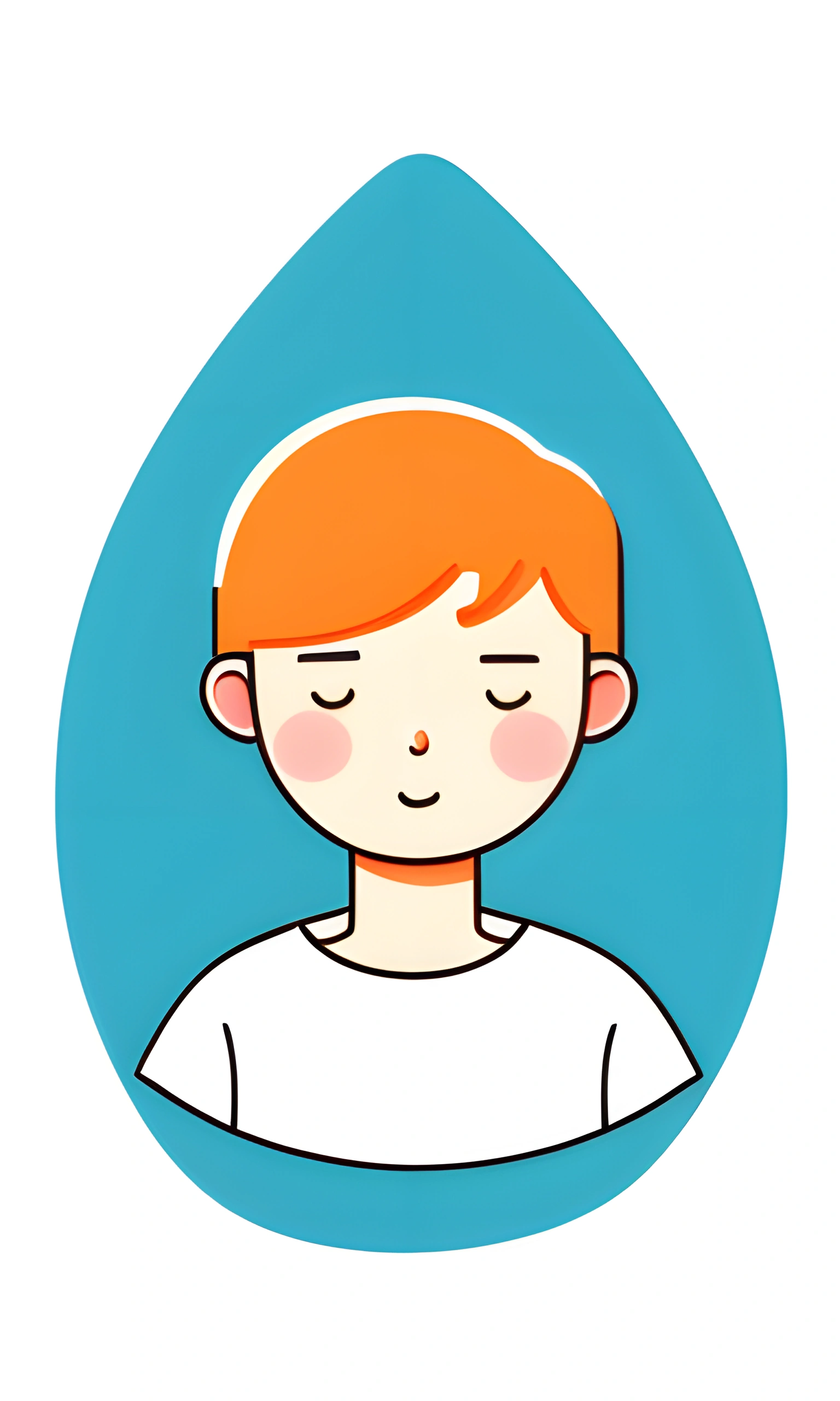a cartoon of a man with a red hair