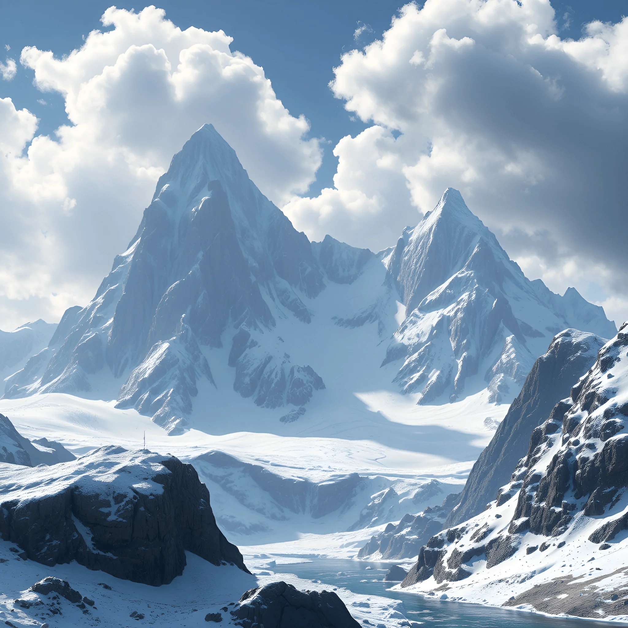 Majestic Snow-Capped Mountains - Free Download - AI Scribbles