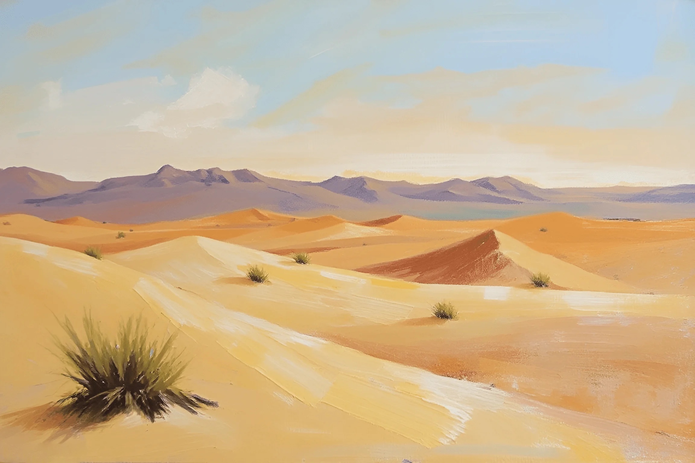 Desert Landscape at Dusk - Free Download - AI Scribbles