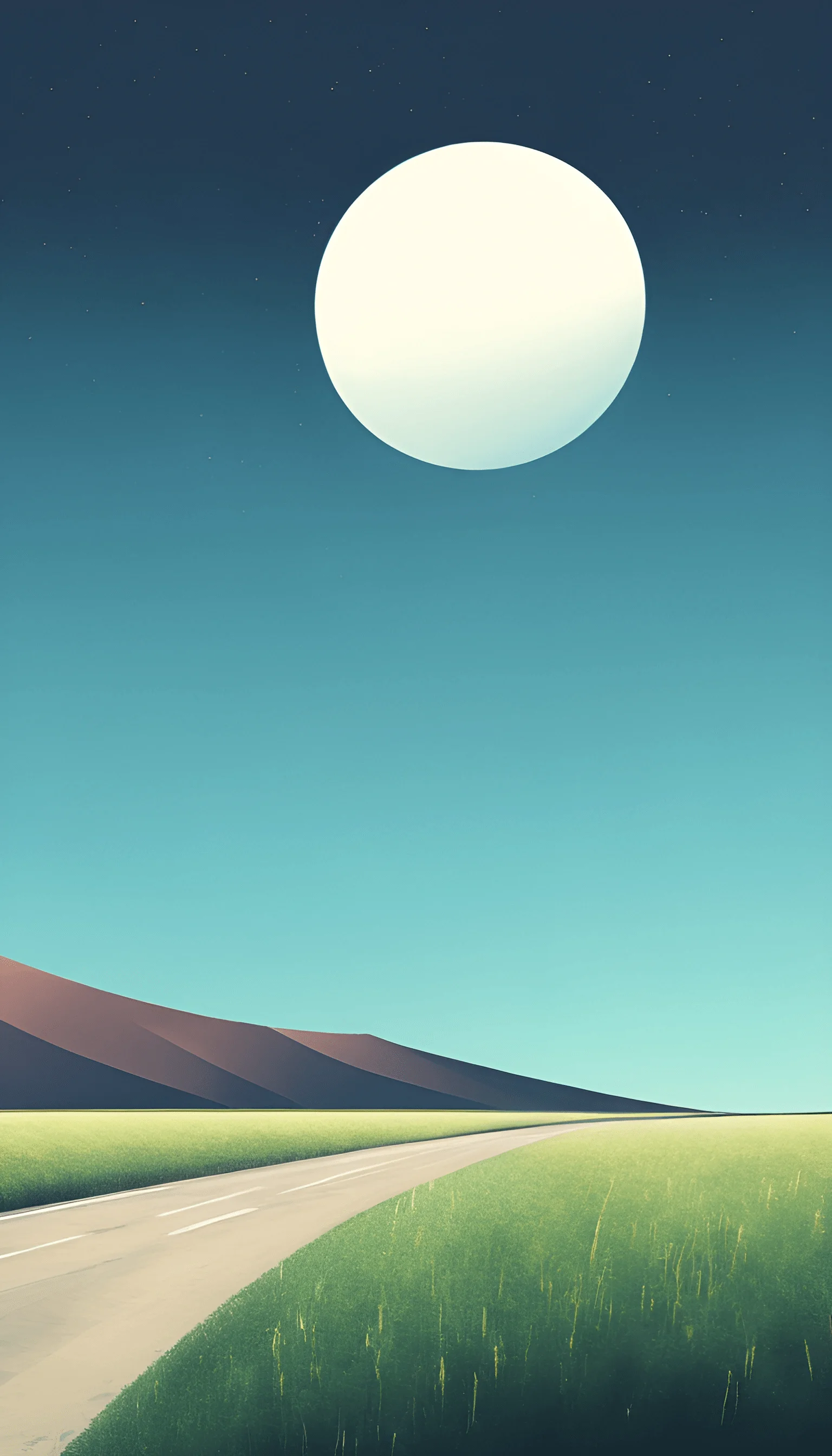 Serene Landscape with Road and Moon - Free Download - AI Scribbles