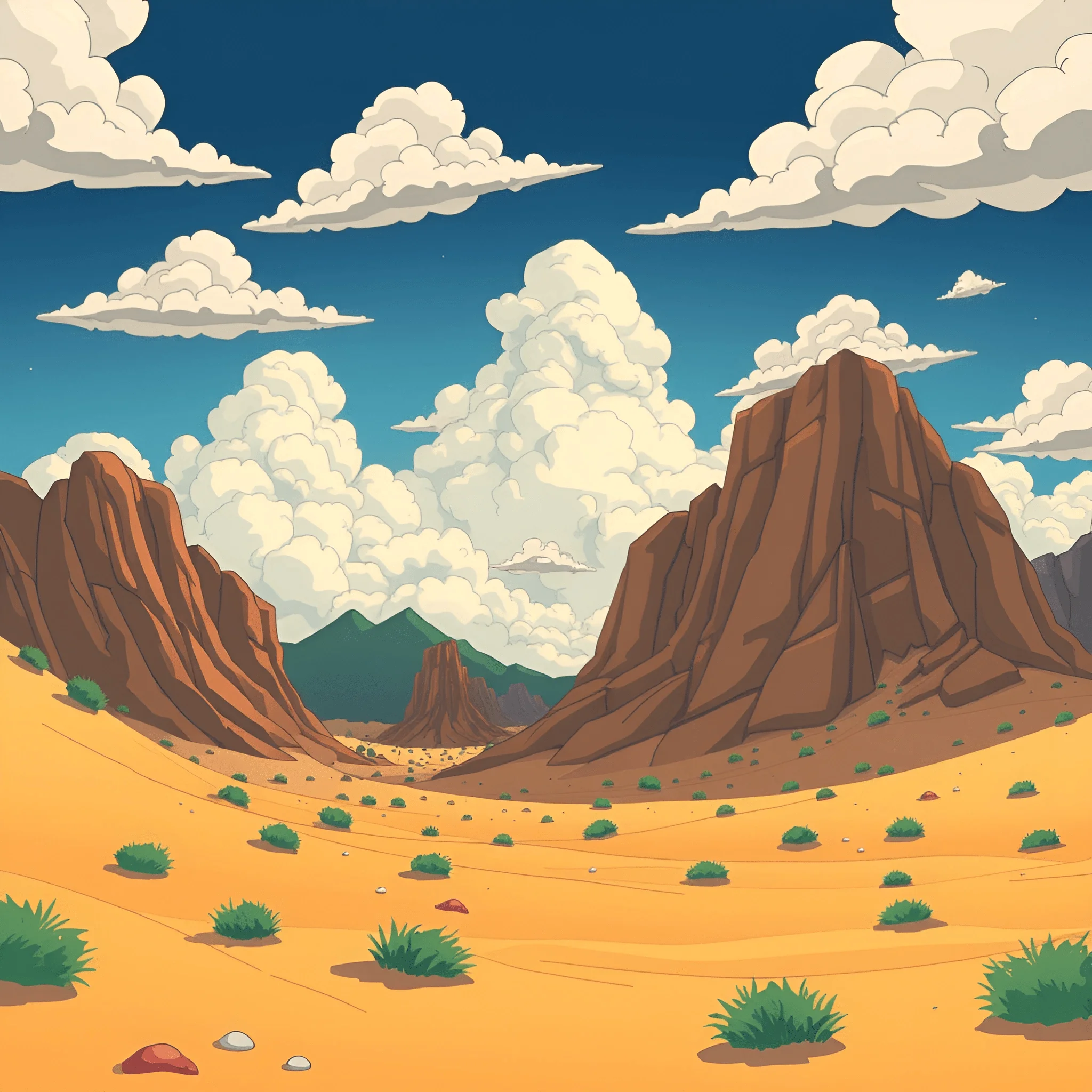 Desert Landscape with Rocky Mountains - Free Download - AI Scribbles