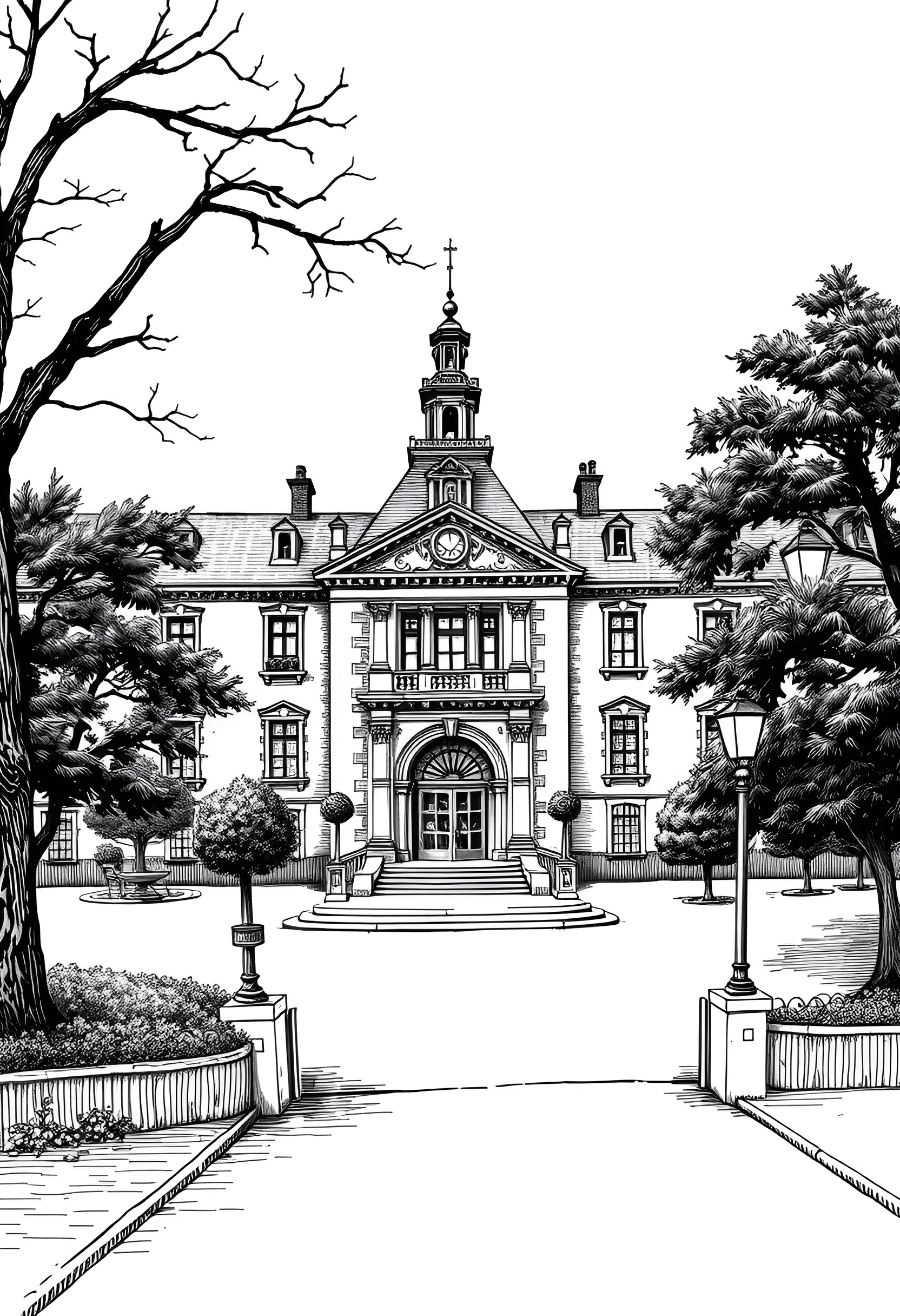 Historic Mansion With Classic Architecture - Free Download - AI Scribbles