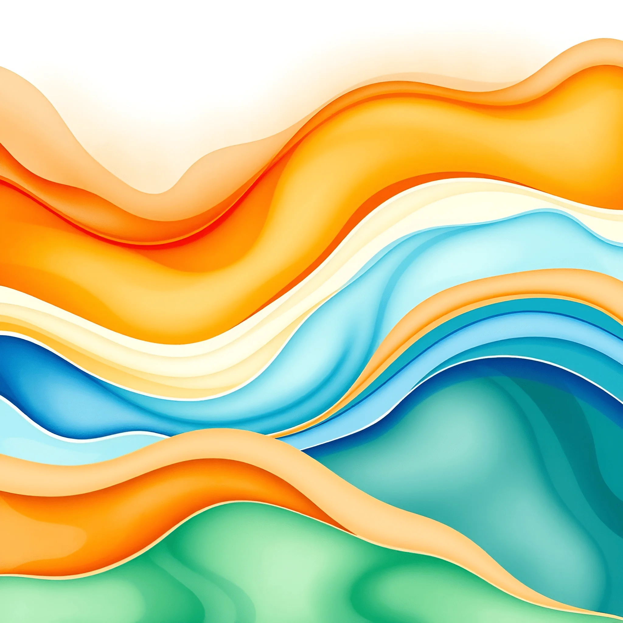 Colorful Abstract Wave Layers Illustration - Free Download - AI Scribbles