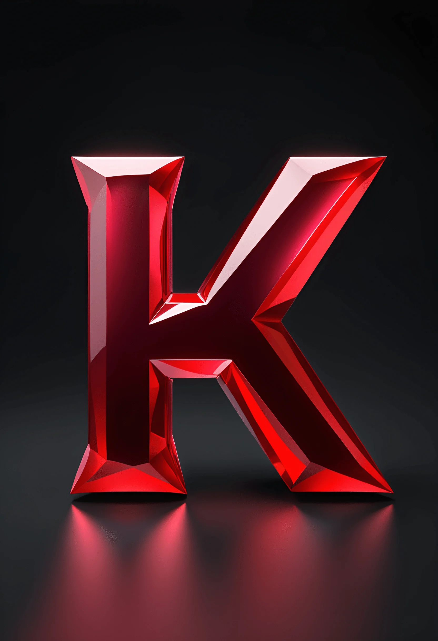 Red K Transparent Stylized Red Gemstone Letter K - Free Download - AI Scribbles