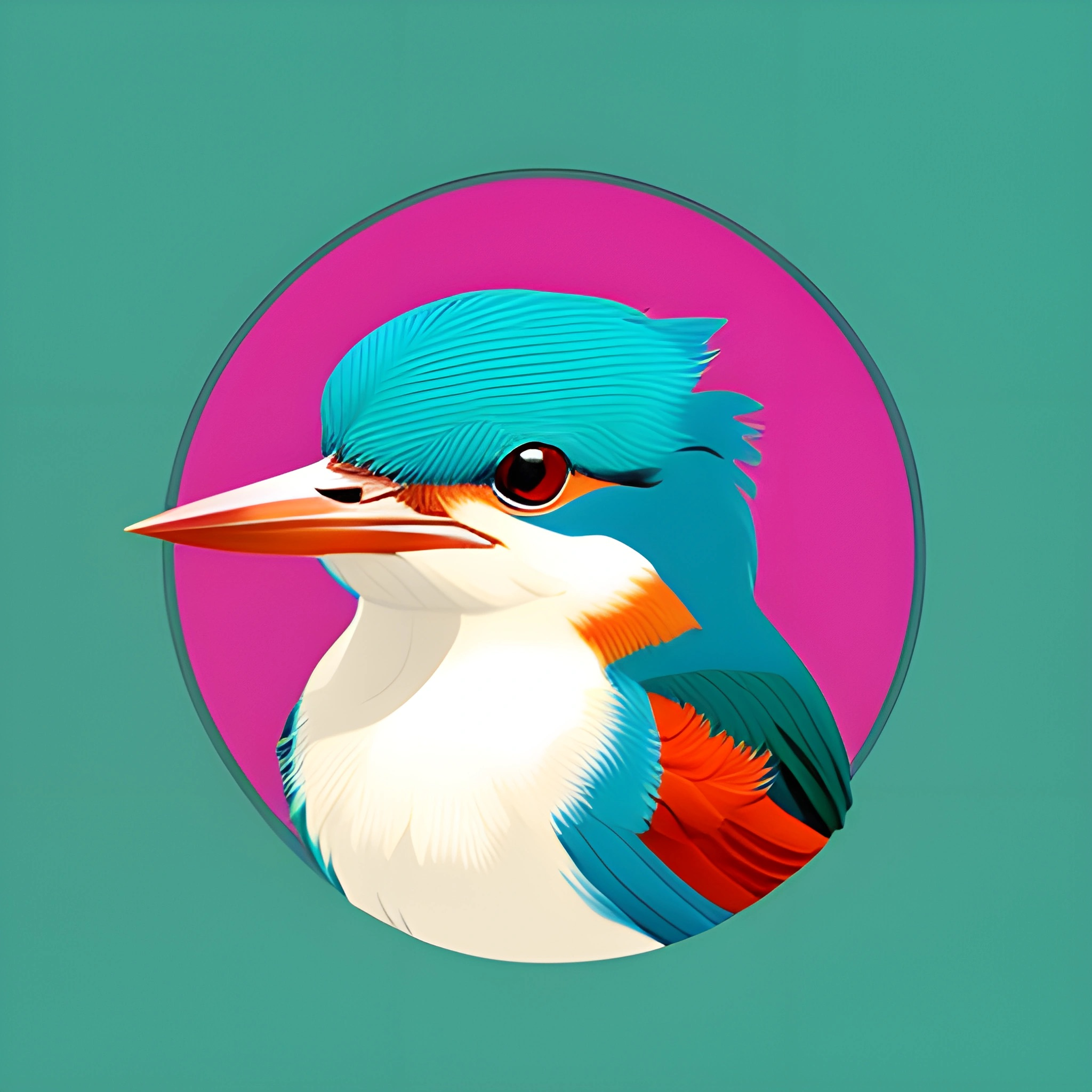 a bird with a blue head and orange beak