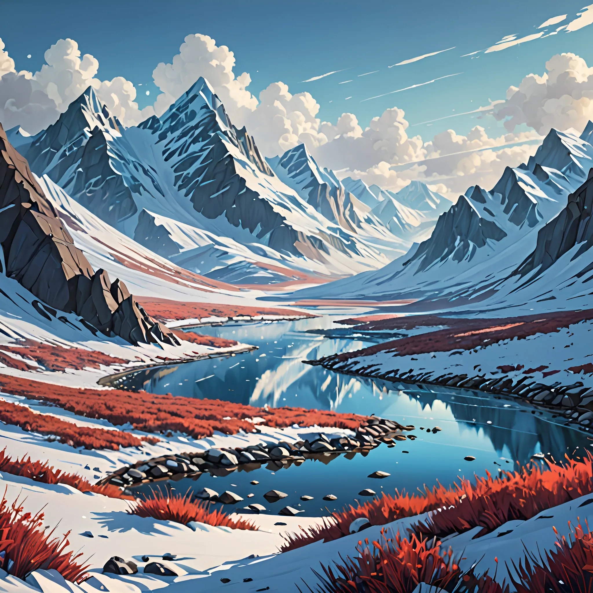 Majestic Mountain Landscape with Reflective River - Free Download - AI ...