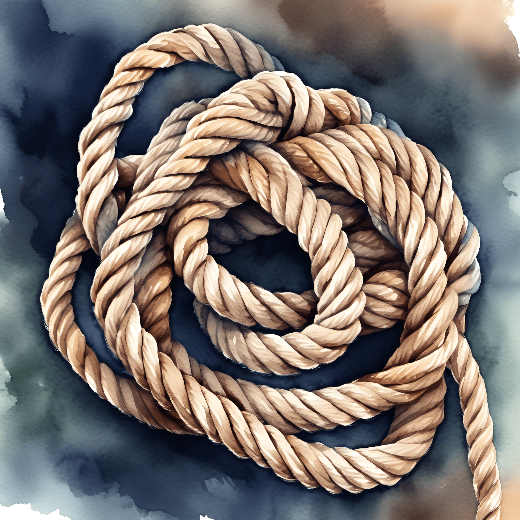 Watercolor Rope Graphics Tangled Rope in Watercolor - Free Download - AI Scribbles