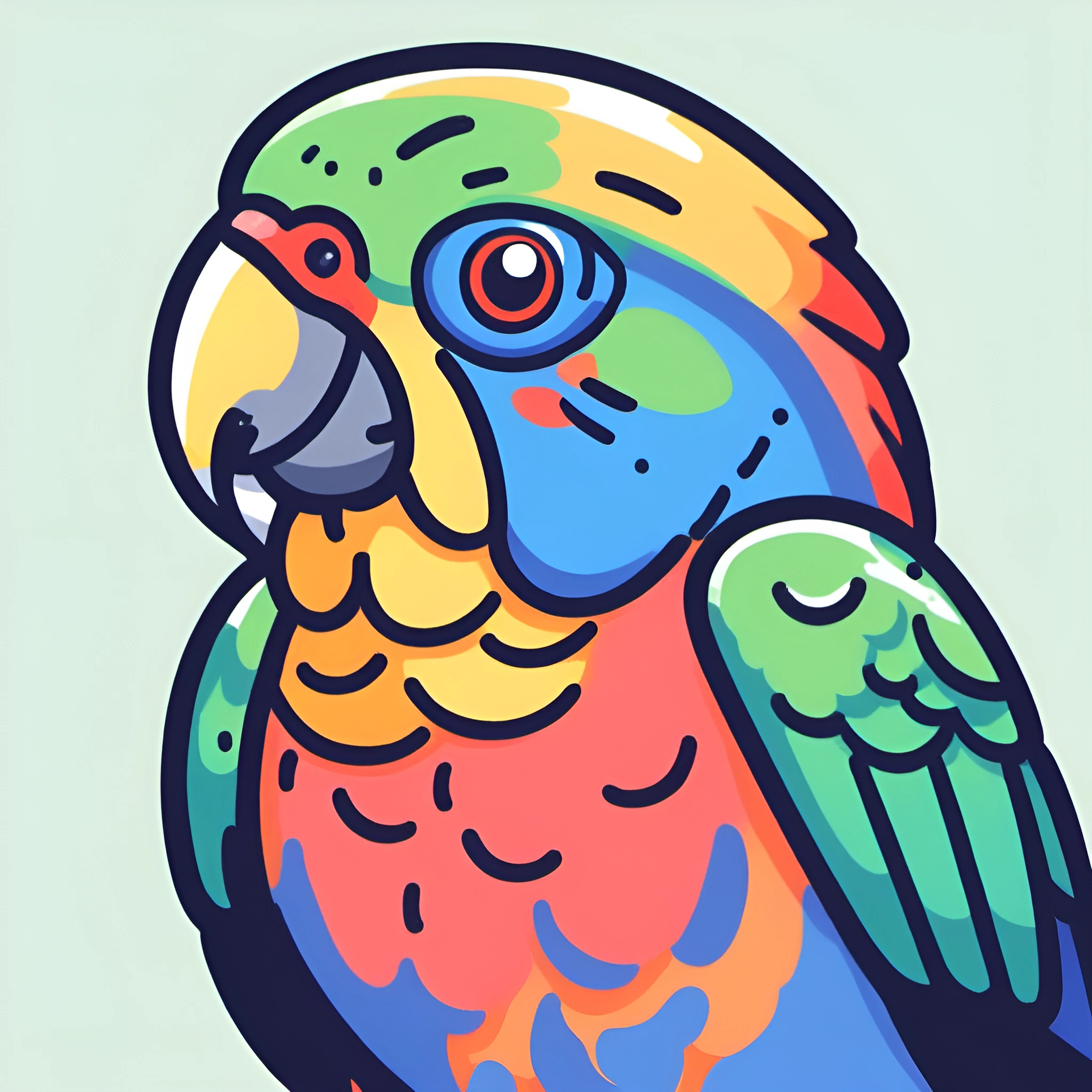 Colorful Cartoon Parrot Illustration - Free Download - AI Scribbles