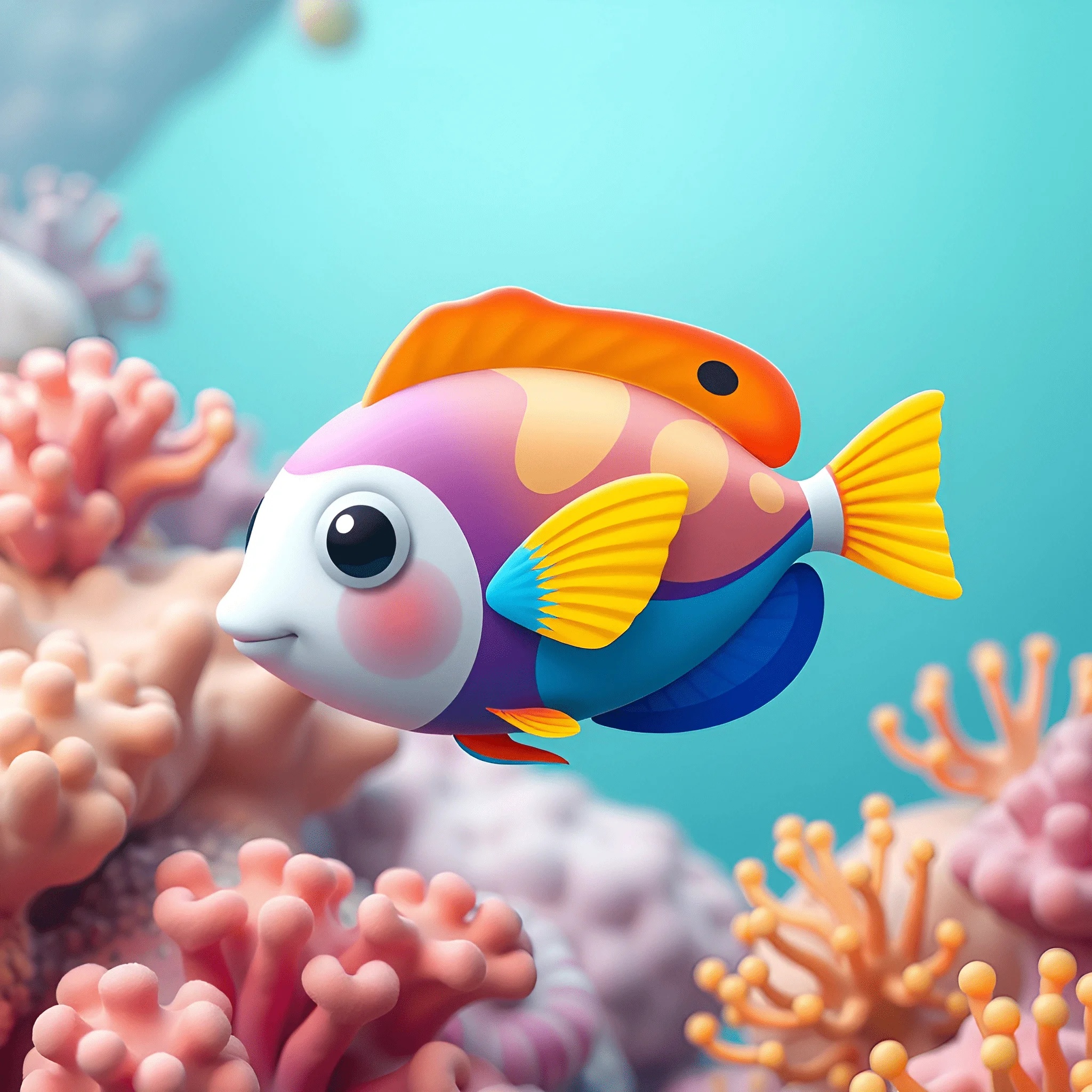 Cartoon Rfish Colorful Cartoon Fish in Coral Reef - Free Download - AI Scribbles
