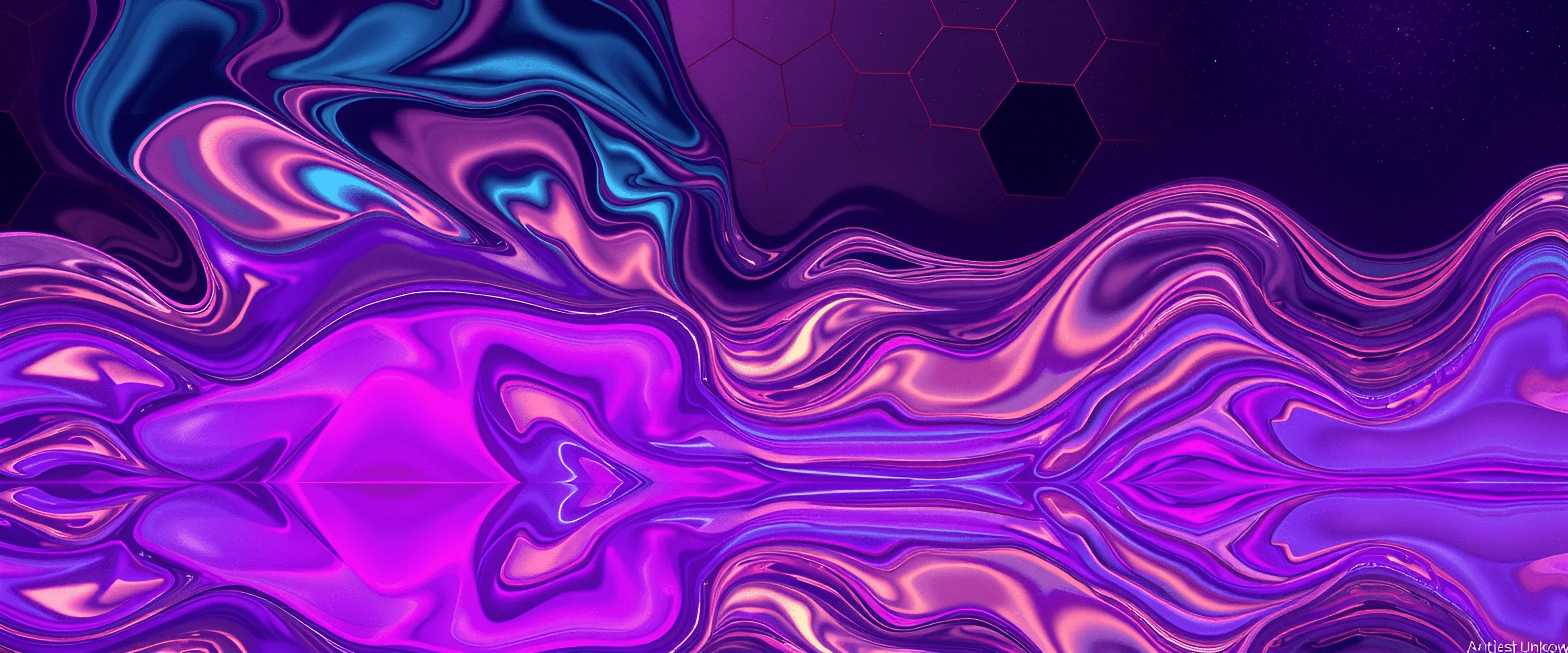 Abstract Fluid Waves With Hexagonal Pattern - Free Download - AI Scribbles