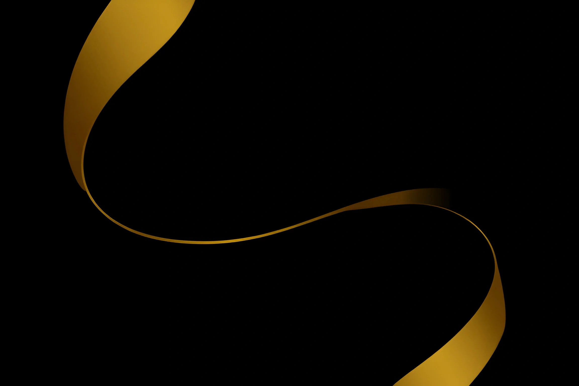 Golden Curved Ribbon on Black Background - Free Download - AI Scribbles