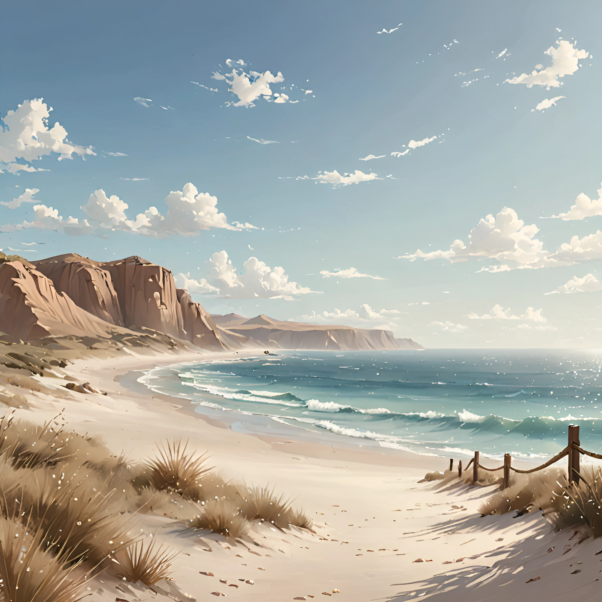 Serene Coastal Landscape - Free Download - AI Scribbles