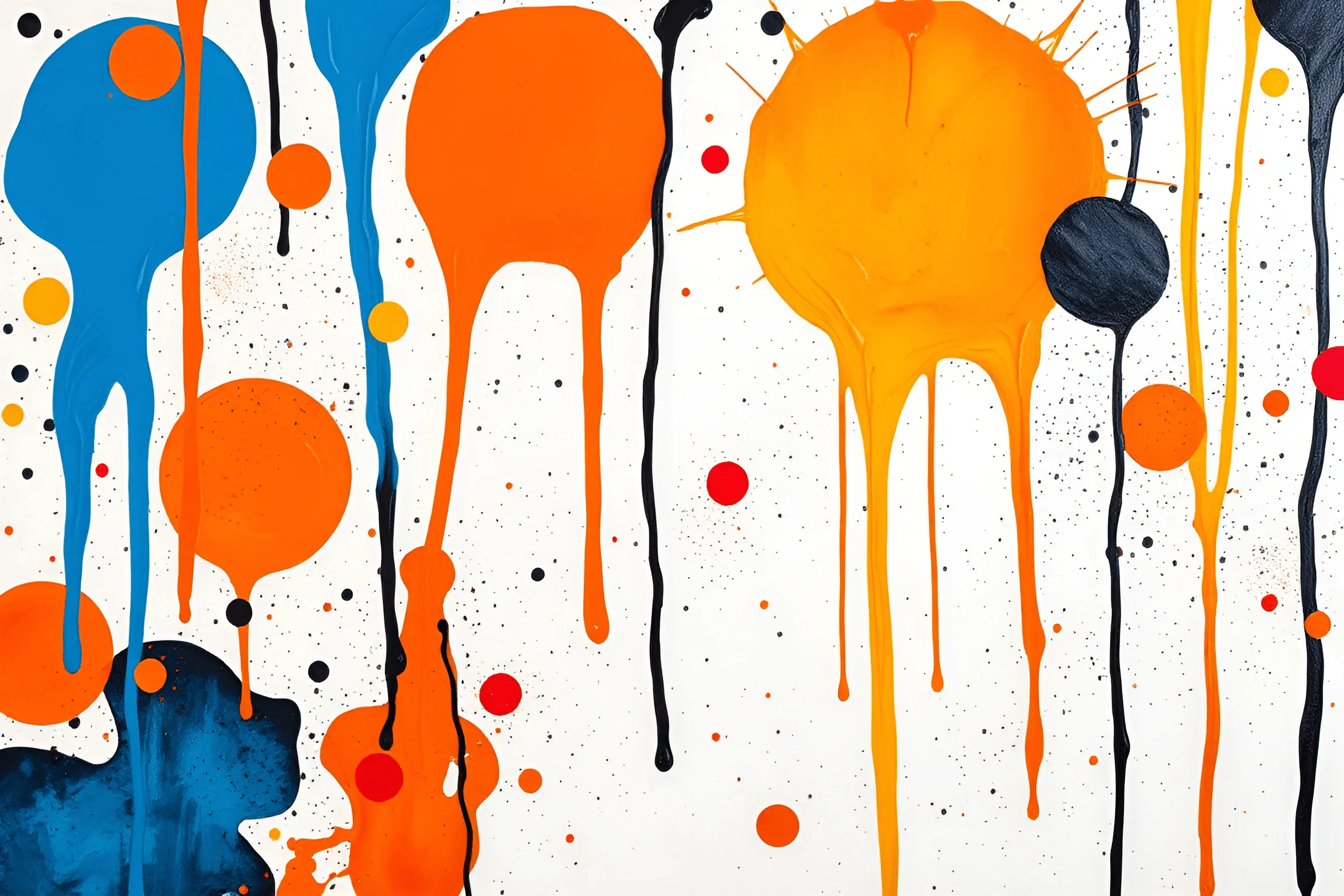 Abstract Paint Drips In Orange Blue And Black - Free Download - AI ...