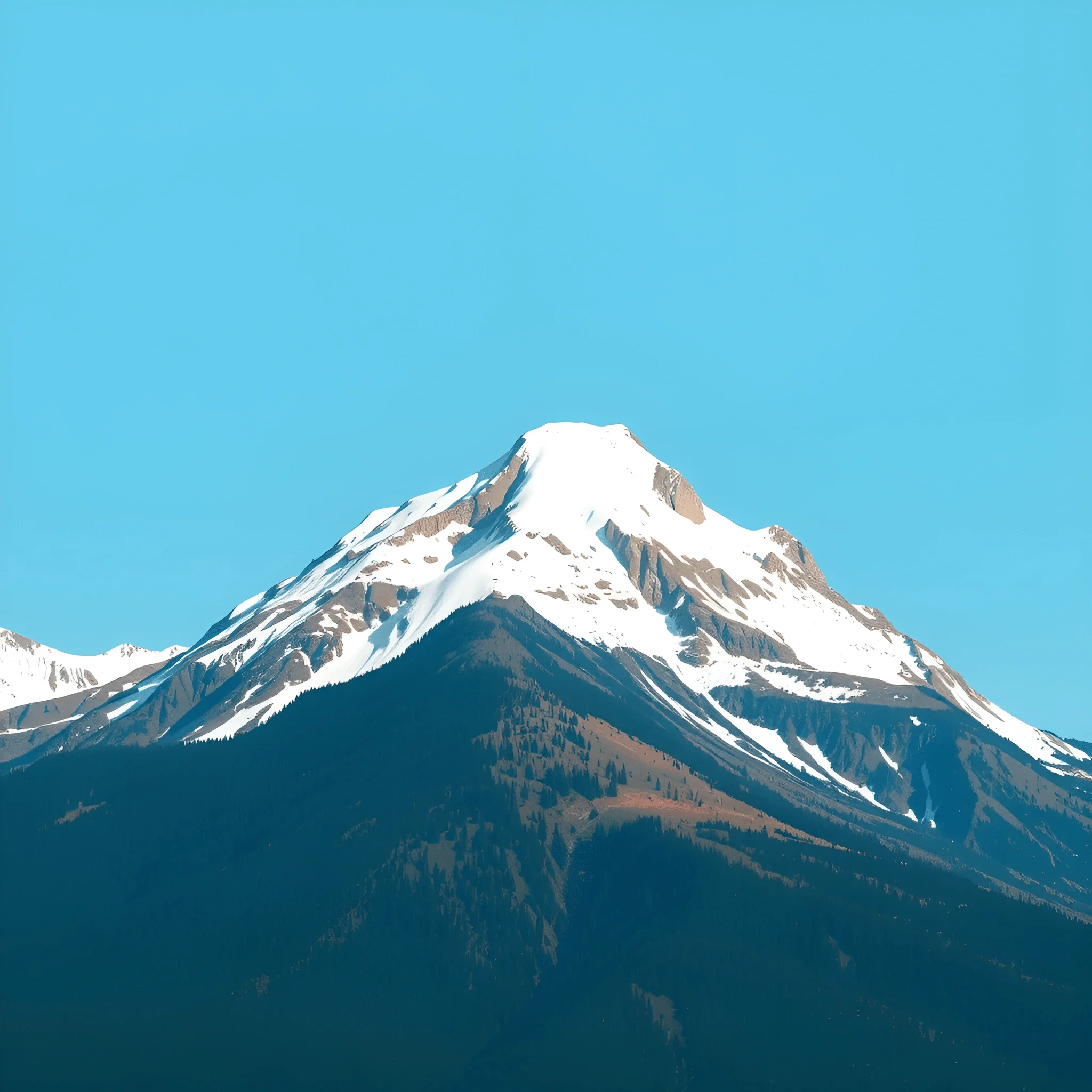 Snow-Capped Mountain Peak Under Clear Sky - Free Download - AI Scribbles