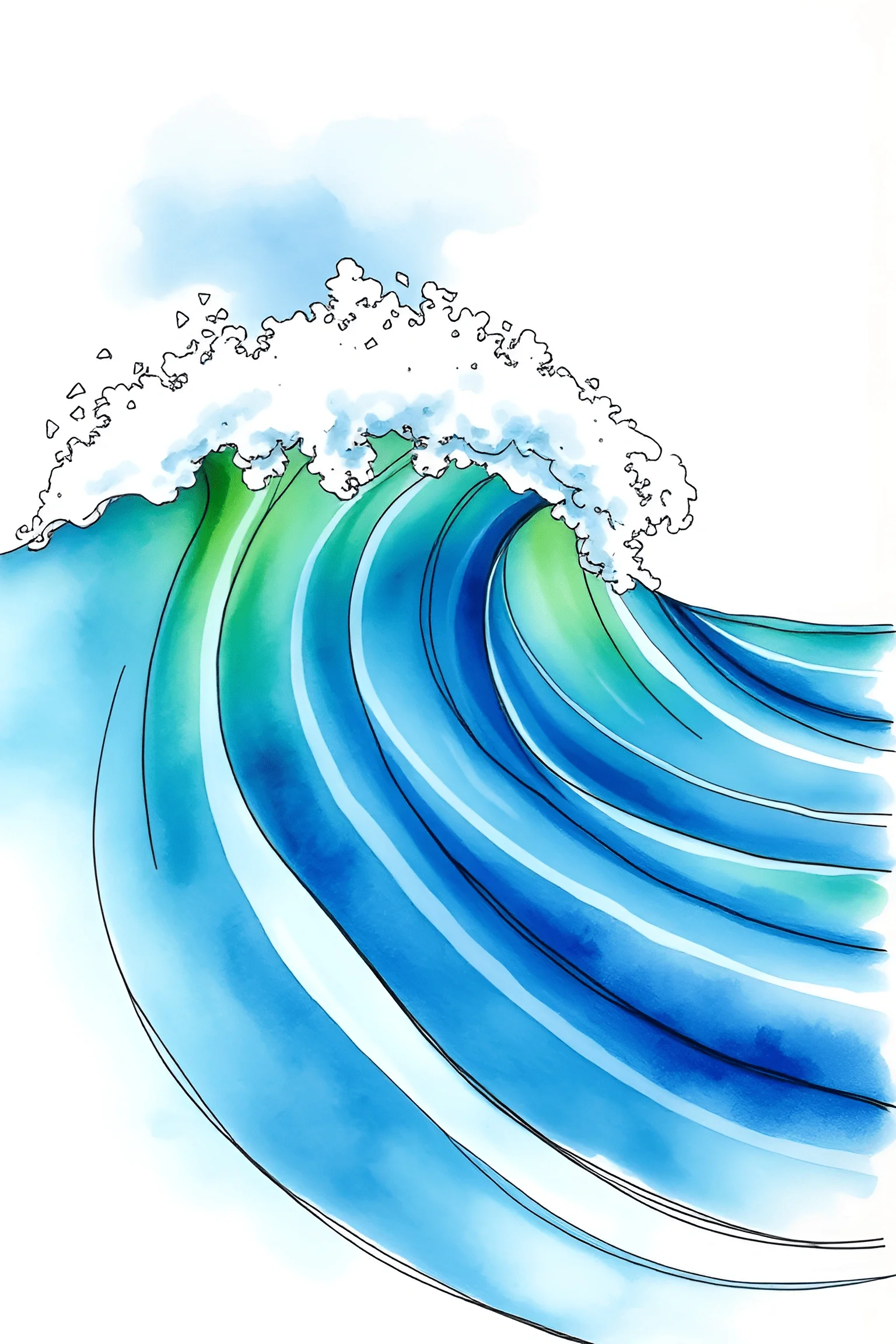 Wave Free Stylized Ocean Wave - Free Download - AI Scribbles
