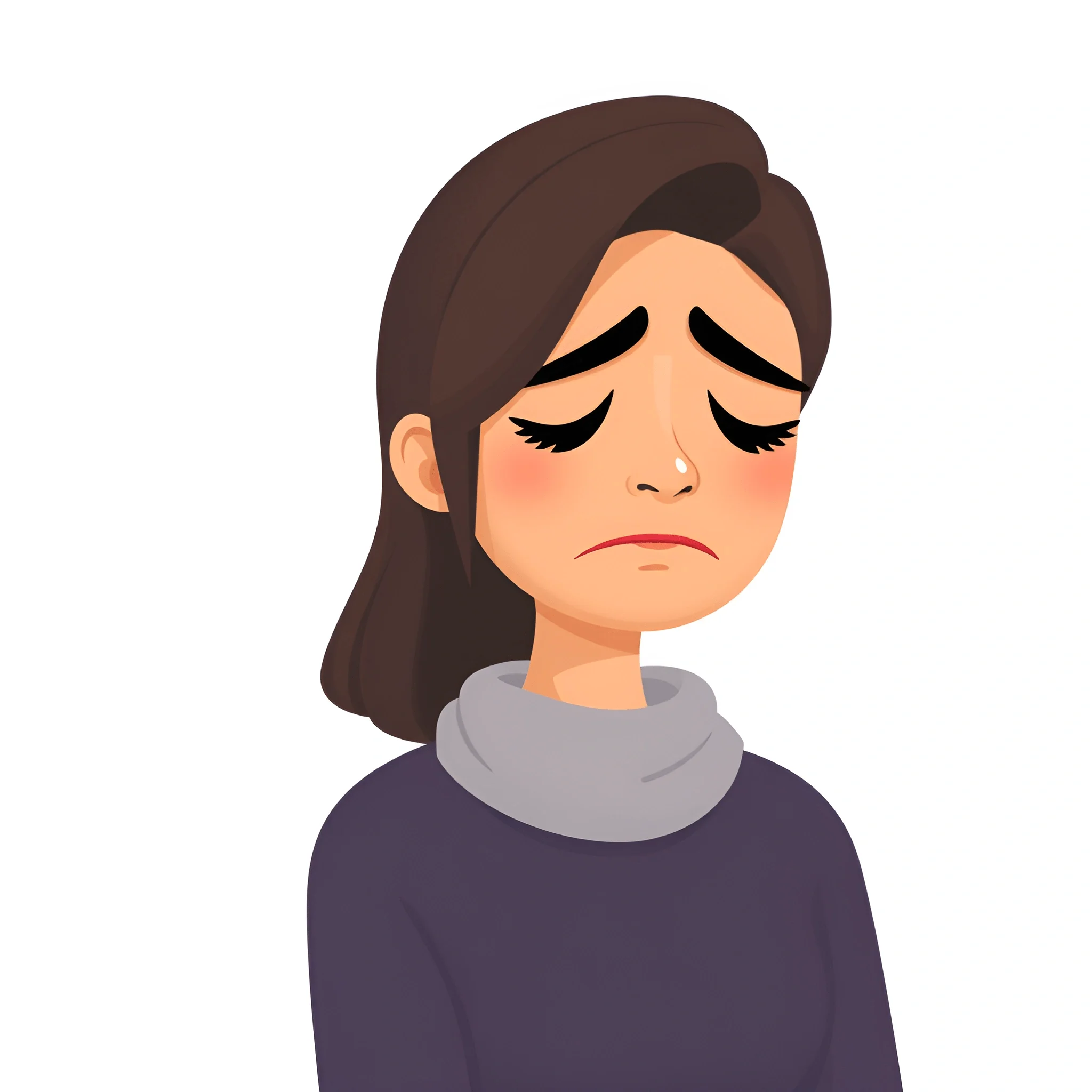 Sad Cartoon Woman Illustration - Free Download - AI Scribbles