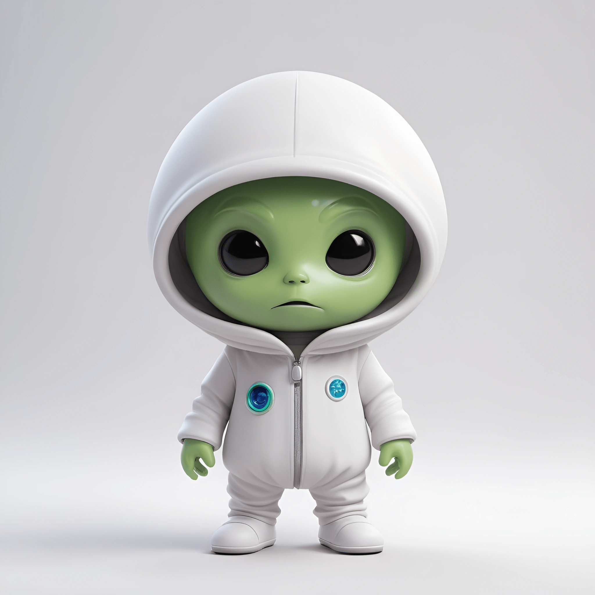 Cute Alien in a Hoodie - Free Download - AI Scribbles