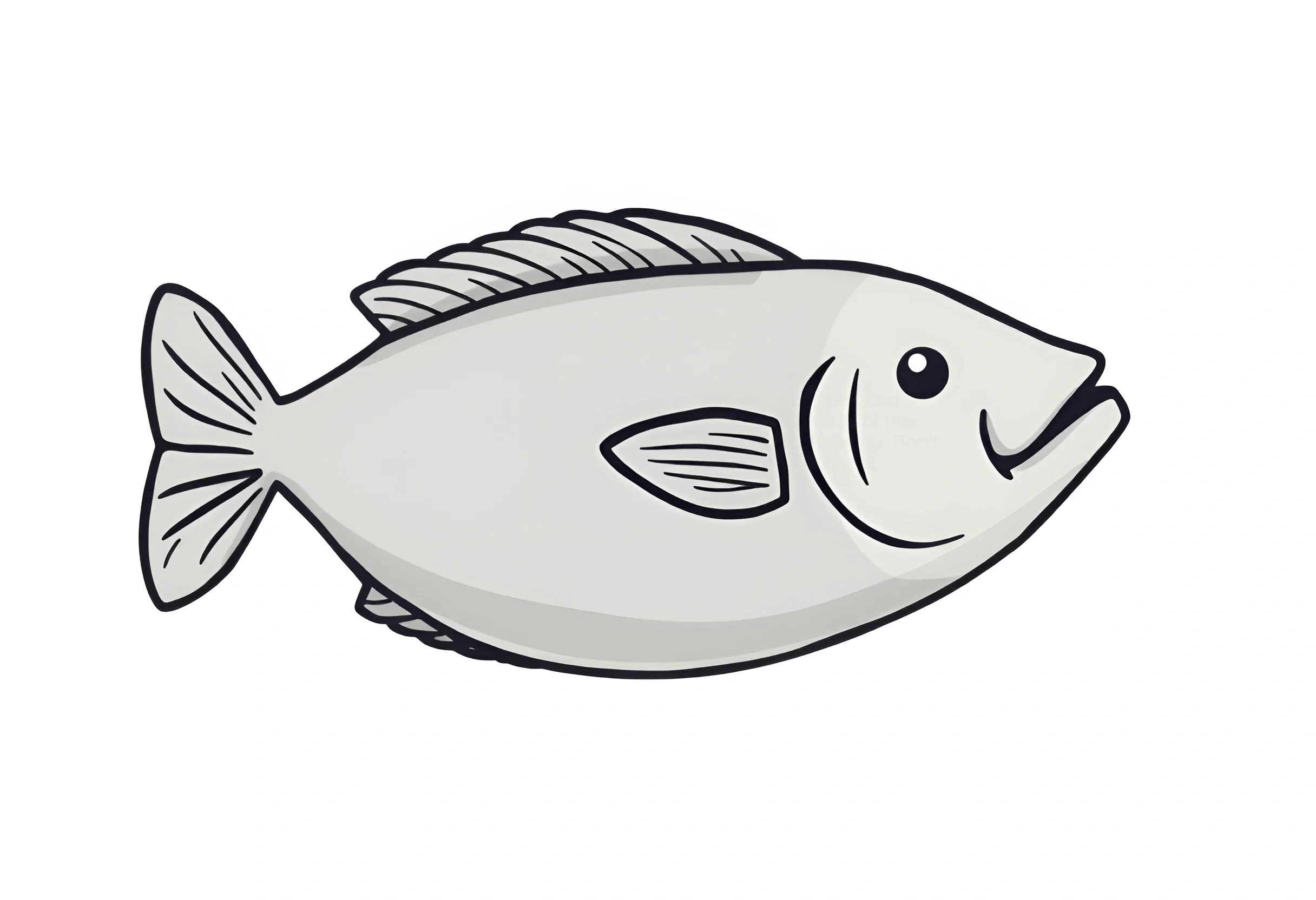 Simple Gray Fish Illustration - Free Download - AI Scribbles