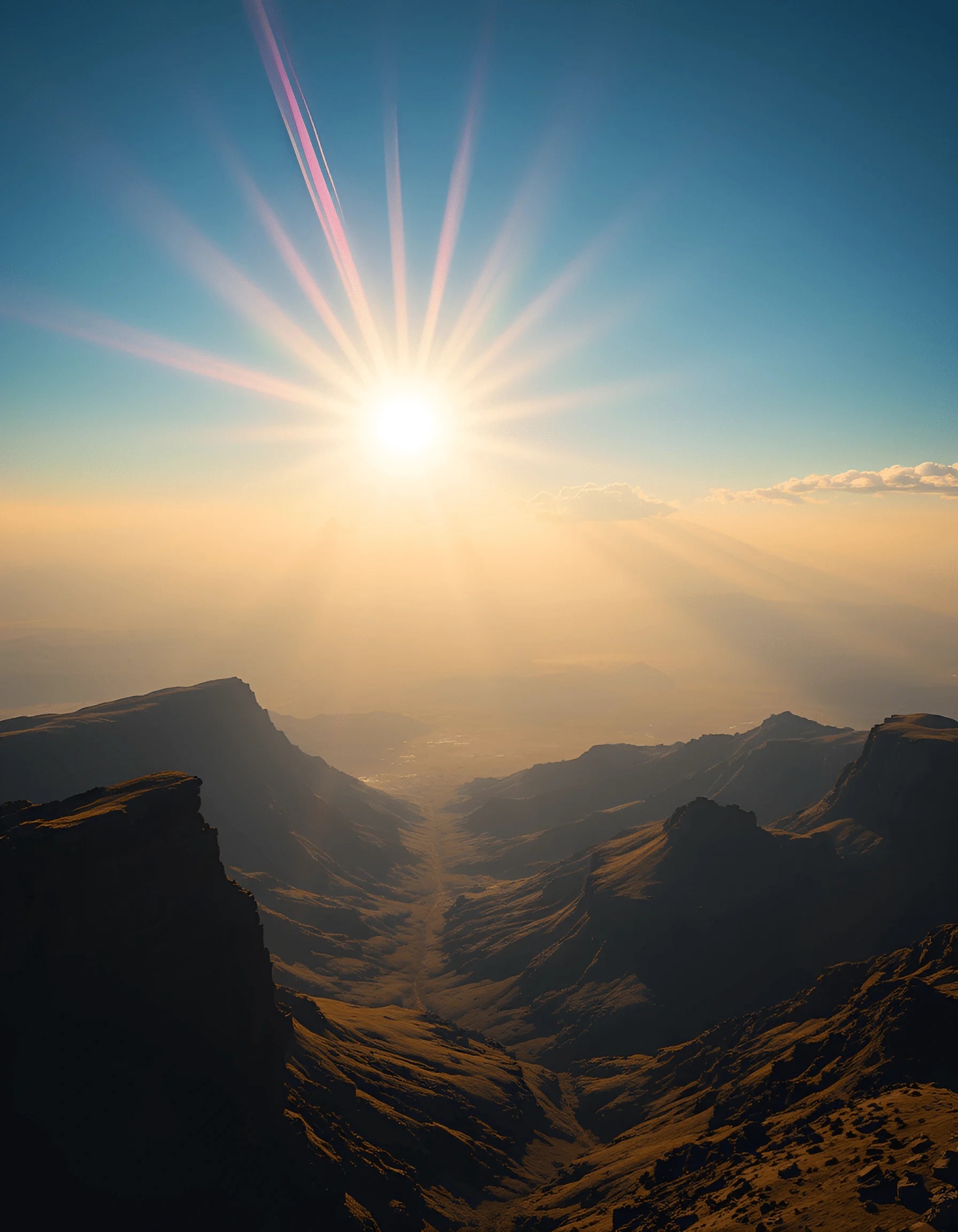 Sunrise Over Mountain Valley Landscape - Free Download - AI Scribbles