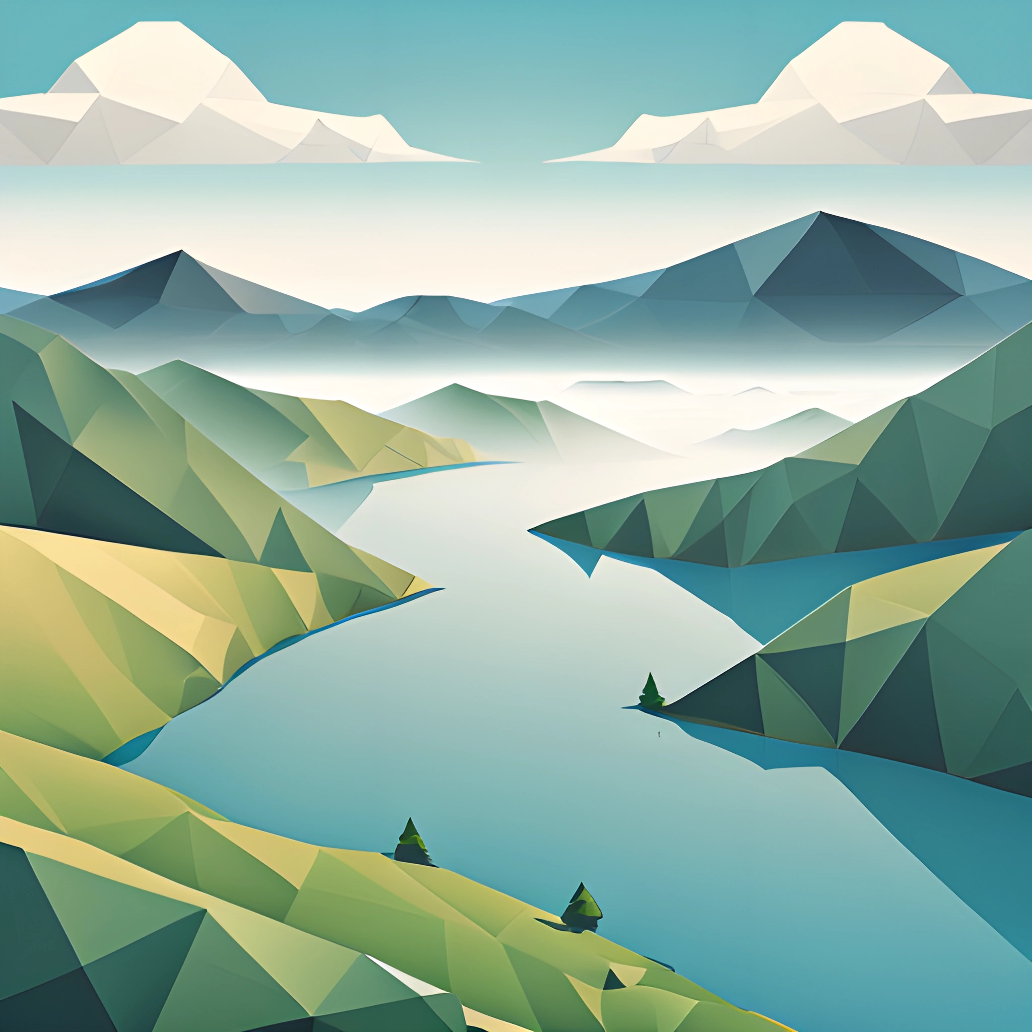 Geometric Patterns Landscape Geometric Landscape Art - Free Download - AI Scribbles
