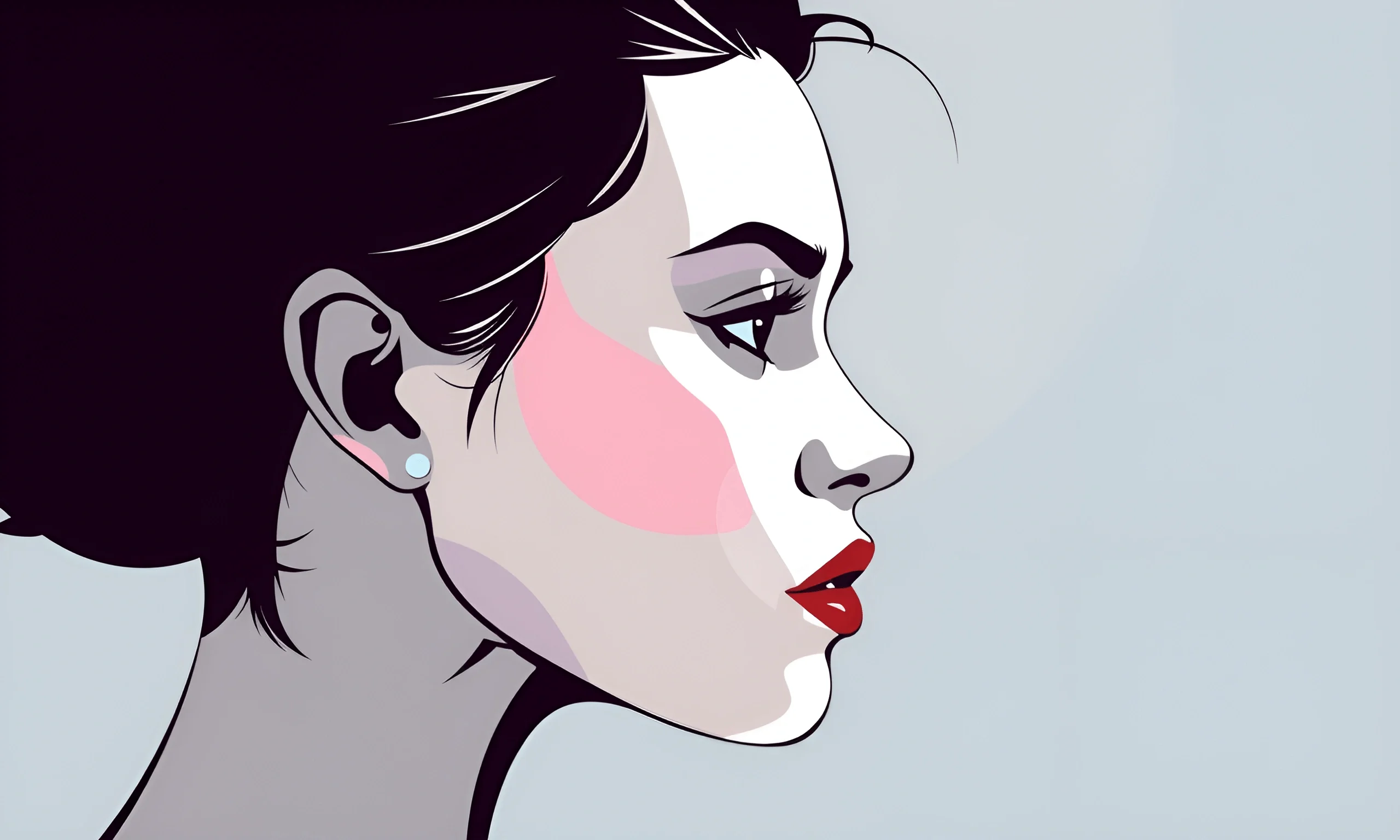 Stylish Female Profile Illustration - Free Download - AI Scribbles