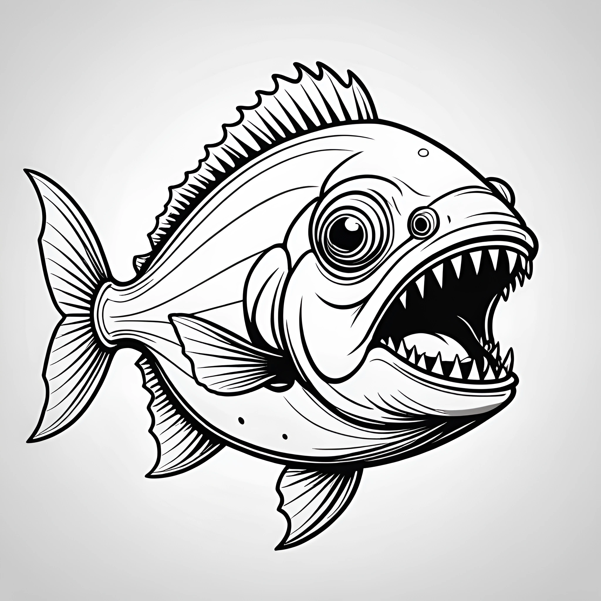 Black and White Illustrative Fish Drawing - Free Download - AI Scribbles
