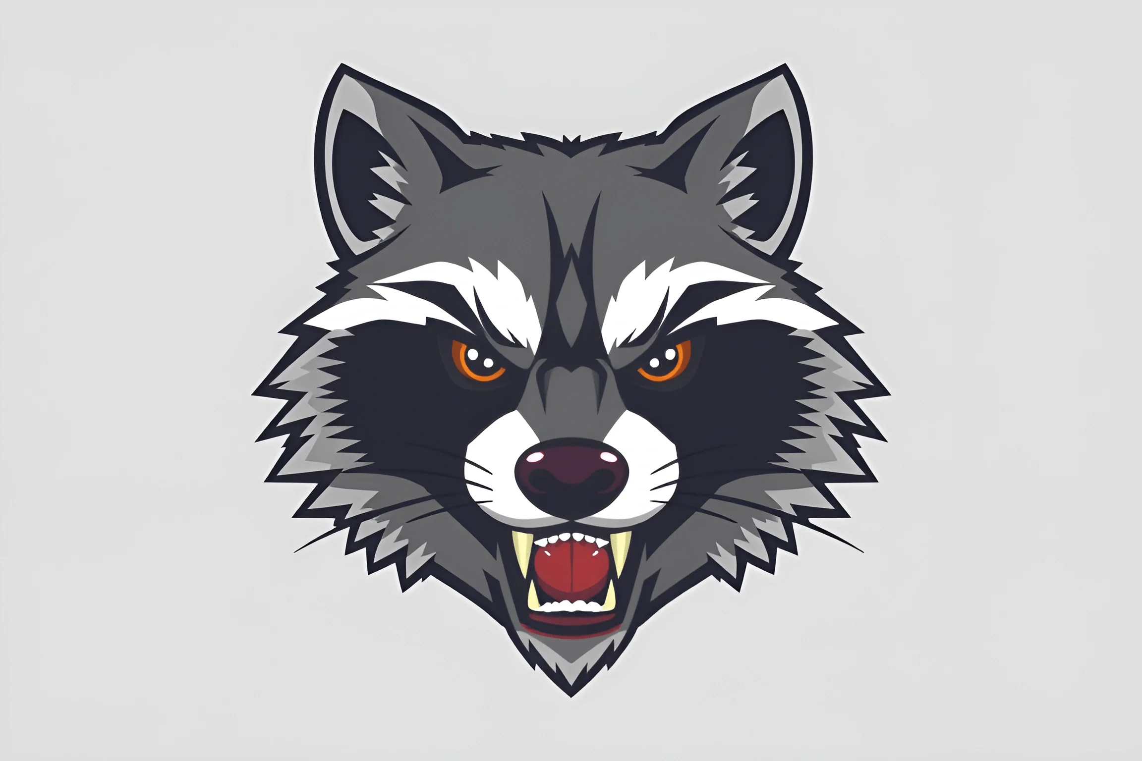 Aggressive Raccoon Mascot Logo - Free Download - AI Scribbles