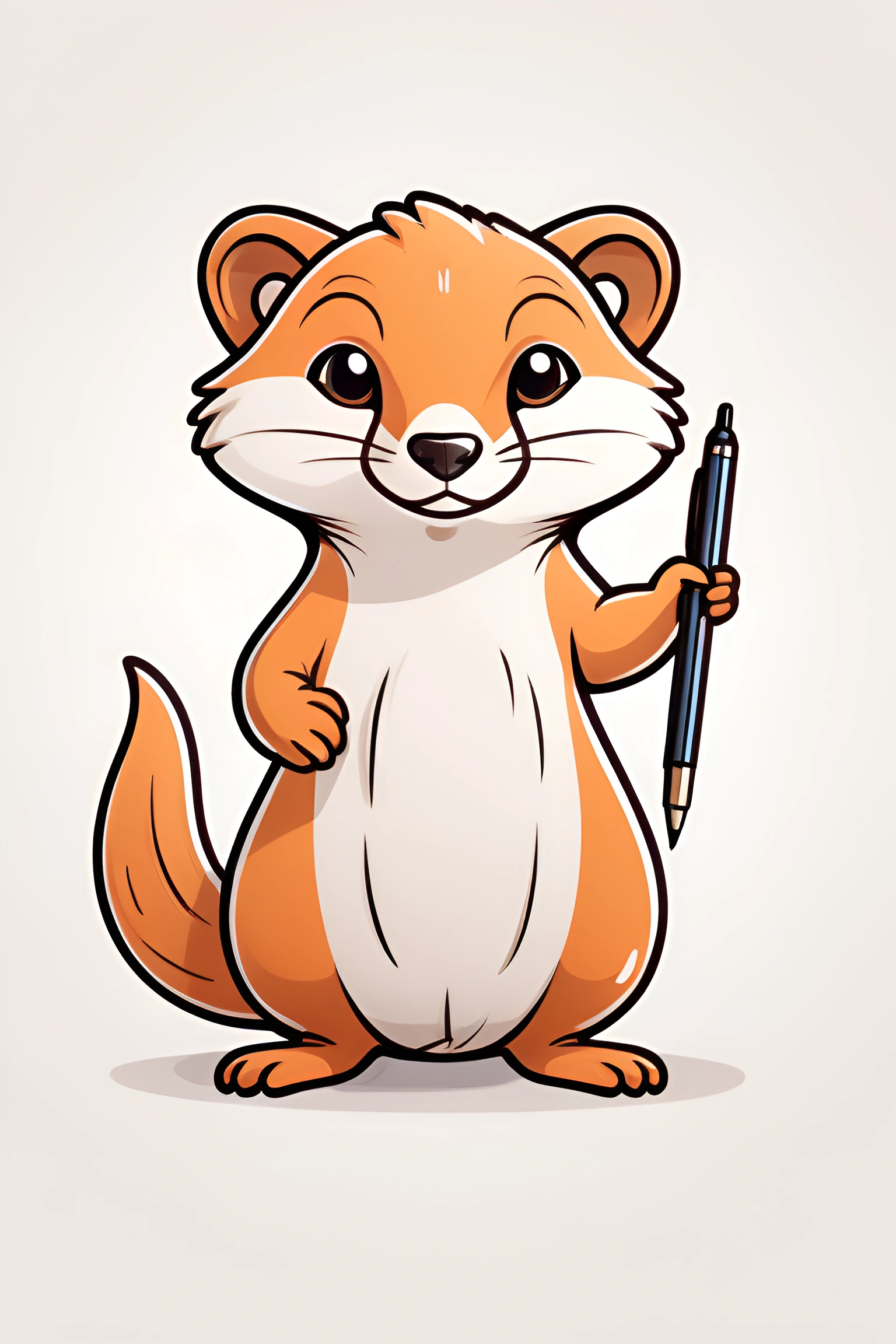 Cartoon Otter Holding a Pen - Free Download - AI Scribbles