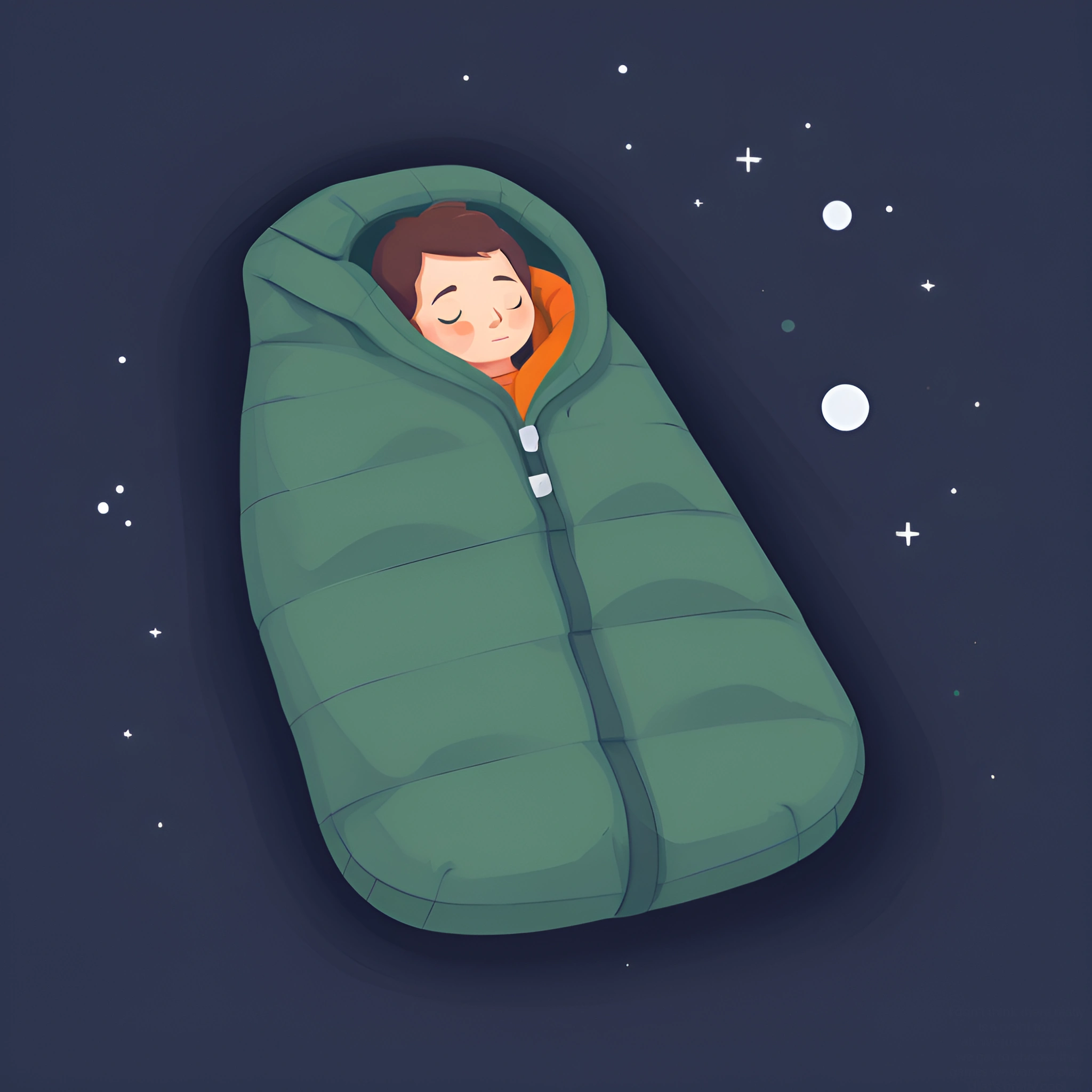 Child Sleeping in a Sleeping Bag Under the Stars - Free Download - AI ...