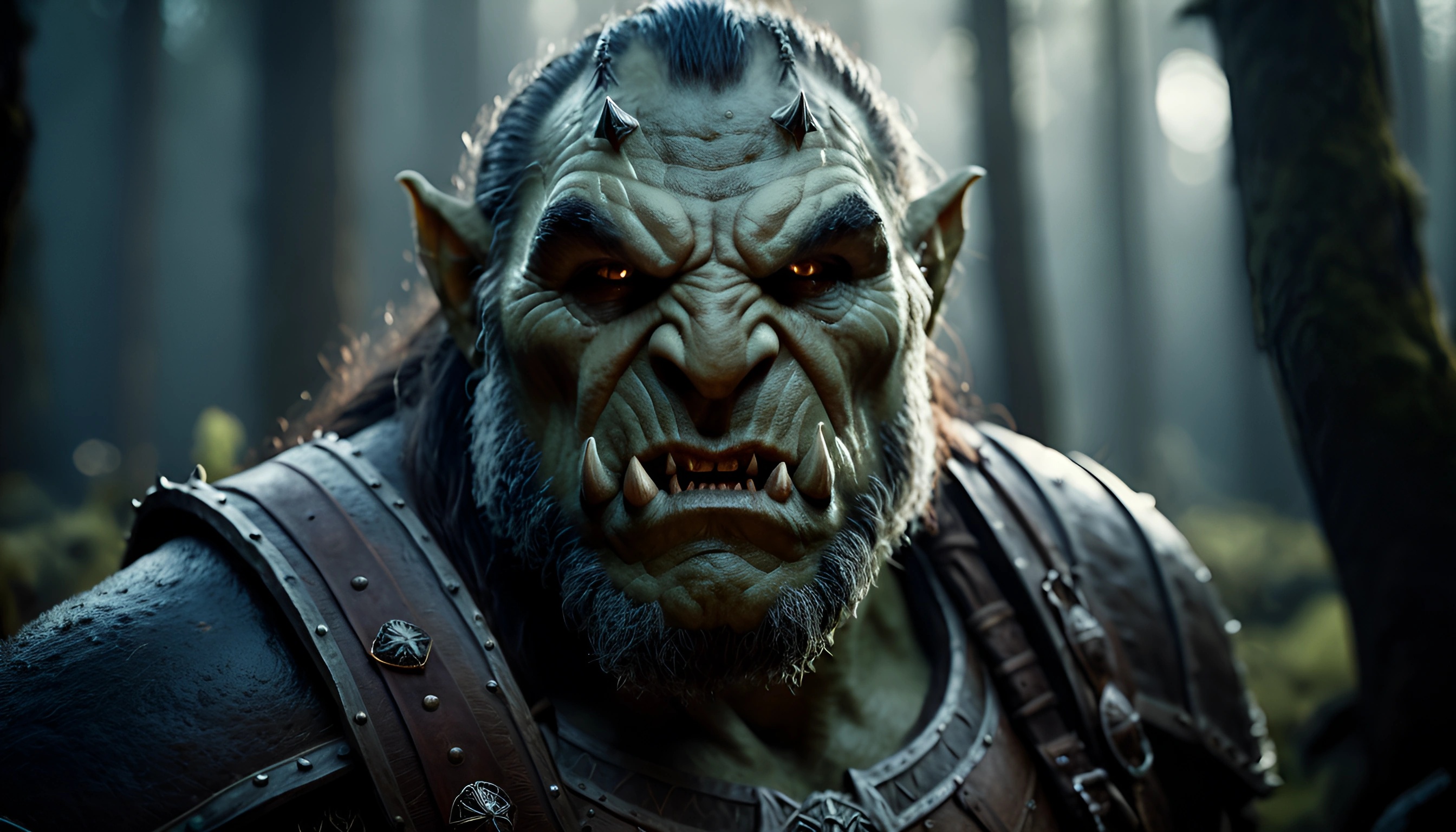 Orc Warrior In Detailed Forest Armor - Free Download - AI Scribbles