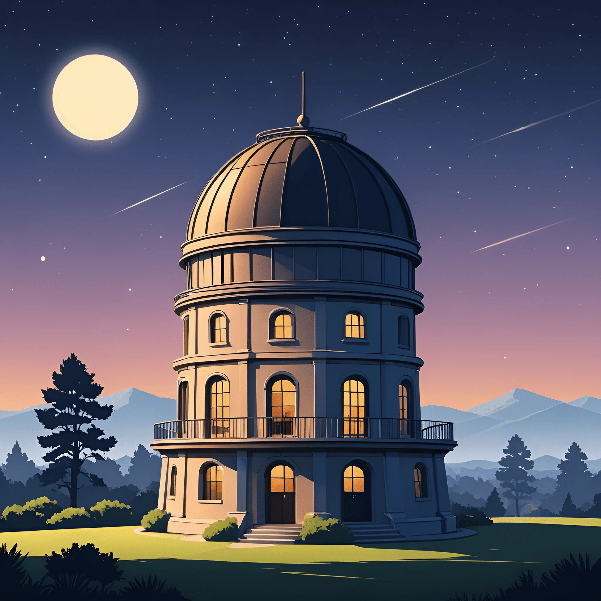 Nighttime Observatory Under a Starry Sky - Free Download - AI Scribbles