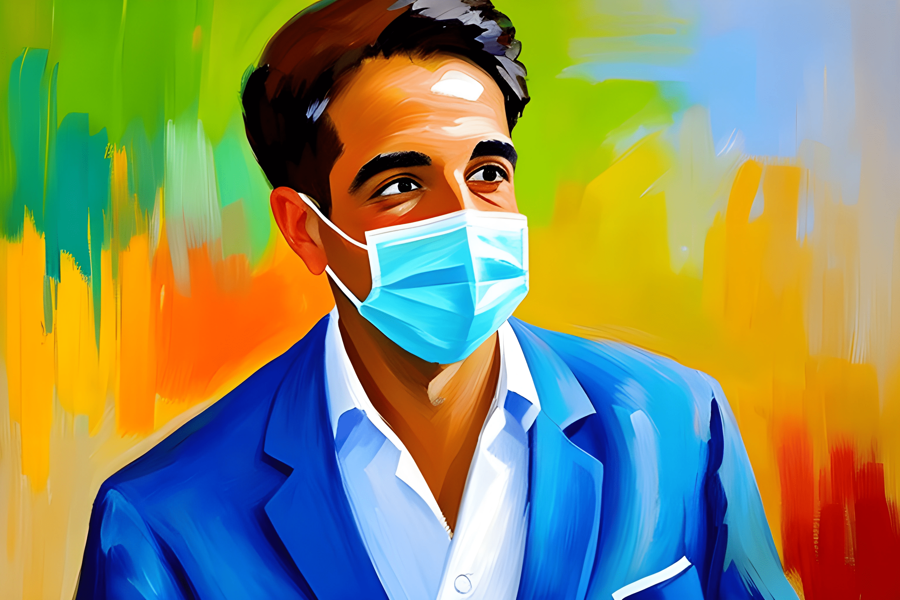 Portrait of a Man in a Blue Suit - Free Download - AI Scribbles