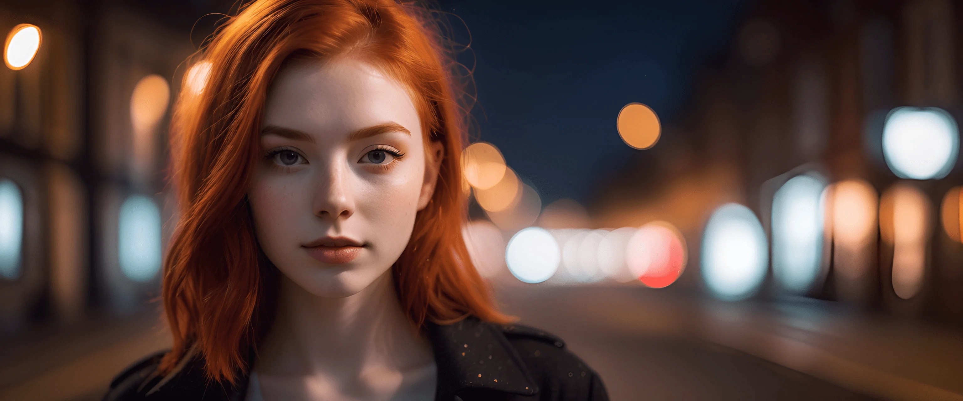 Urban Portrait of a Young Woman with Red Hair - Free Download - AI ...