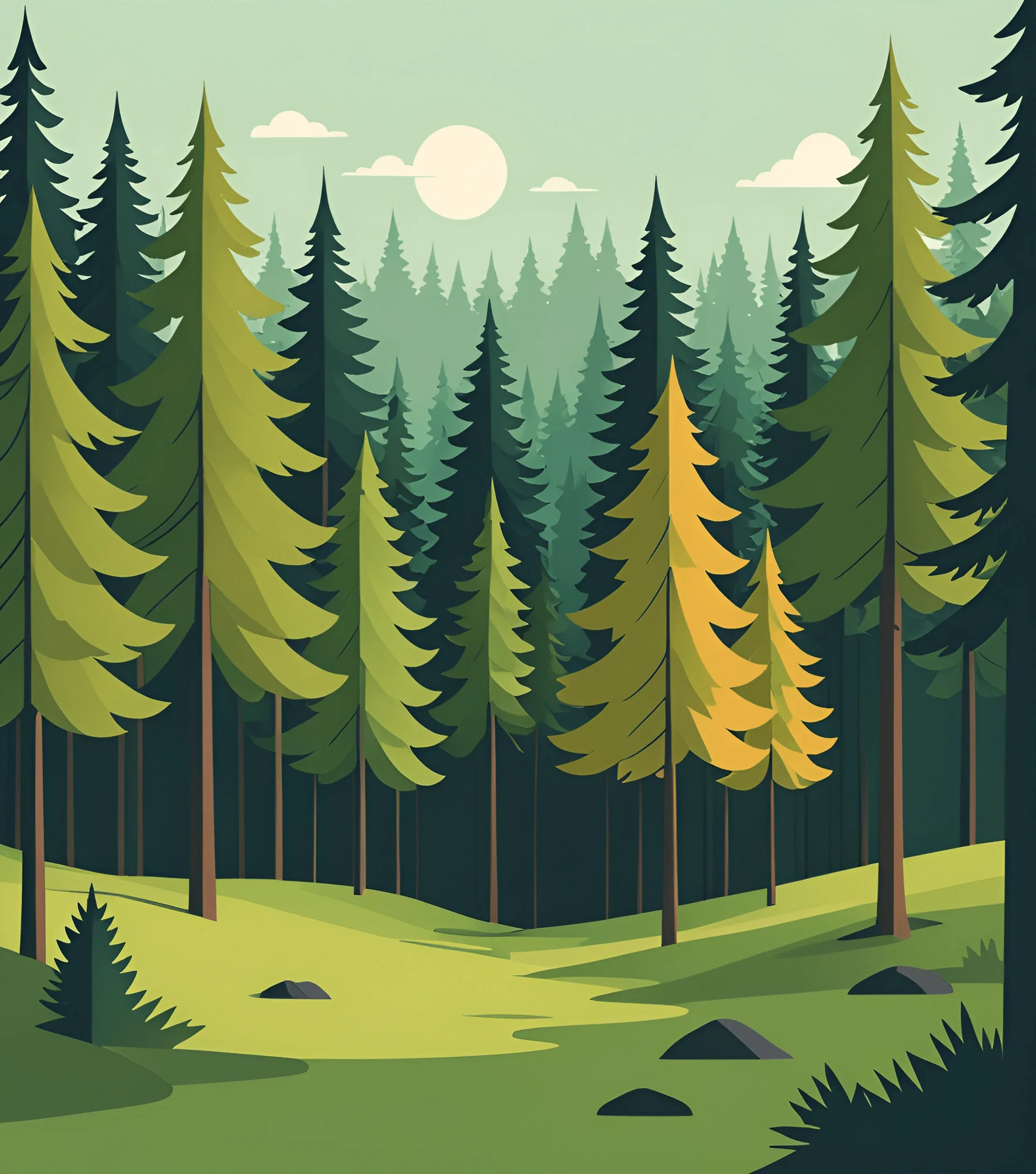 Forest Stylisation Stylized Forest Landscape - Free Download - AI Scribbles